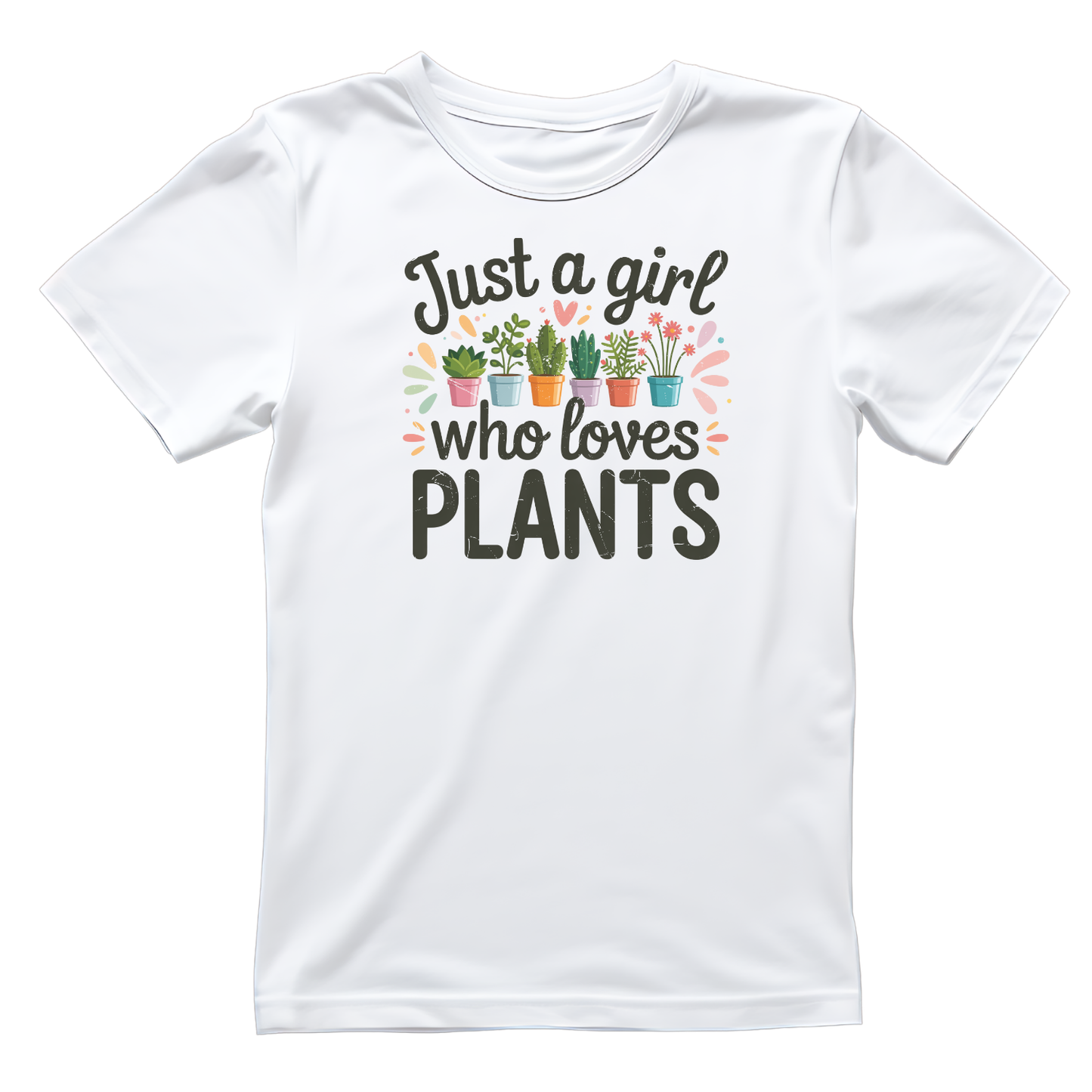 Just A Girl Who Loves Plants T-Shirt | Gardening Graphic Tee | Succulent Printed Shirt | Nature Lover
