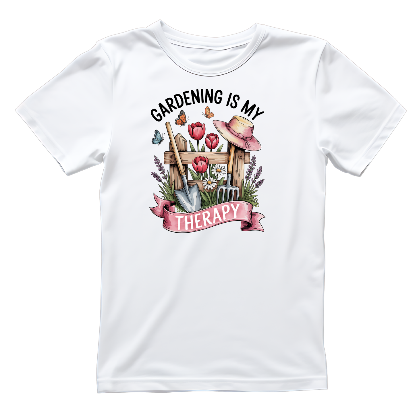 Gardening Is My Therapy Floral T-Shirt | Graphic Tee | Gardening Printed Shirt | Plants Nature Lover |
