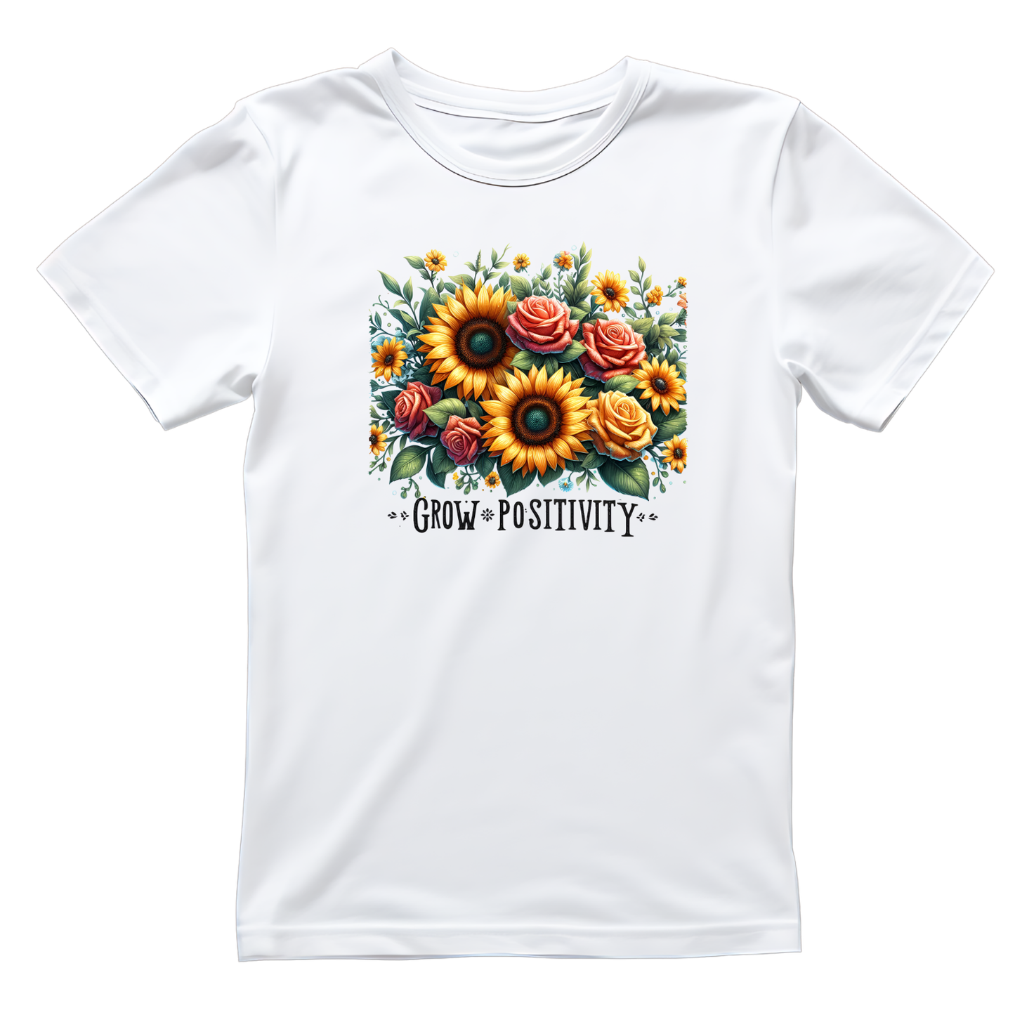 Grow Positivity T-Shirt | Graphic Tee | Gardening Printed Shirt | Plants Nature Lover |