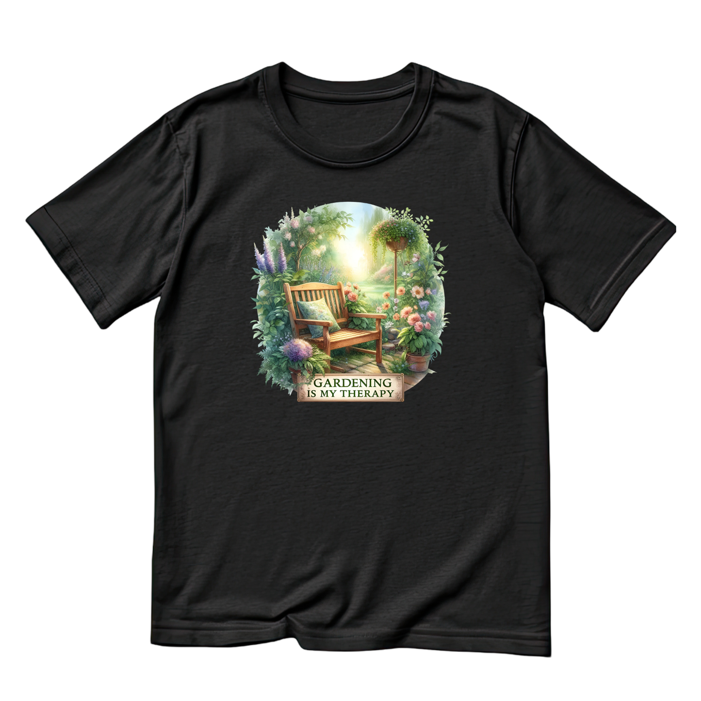 Gardening Is My Therapy Scene T-Shirt | Gardening Graphic Tee | Printed Shirt | Nature Lover