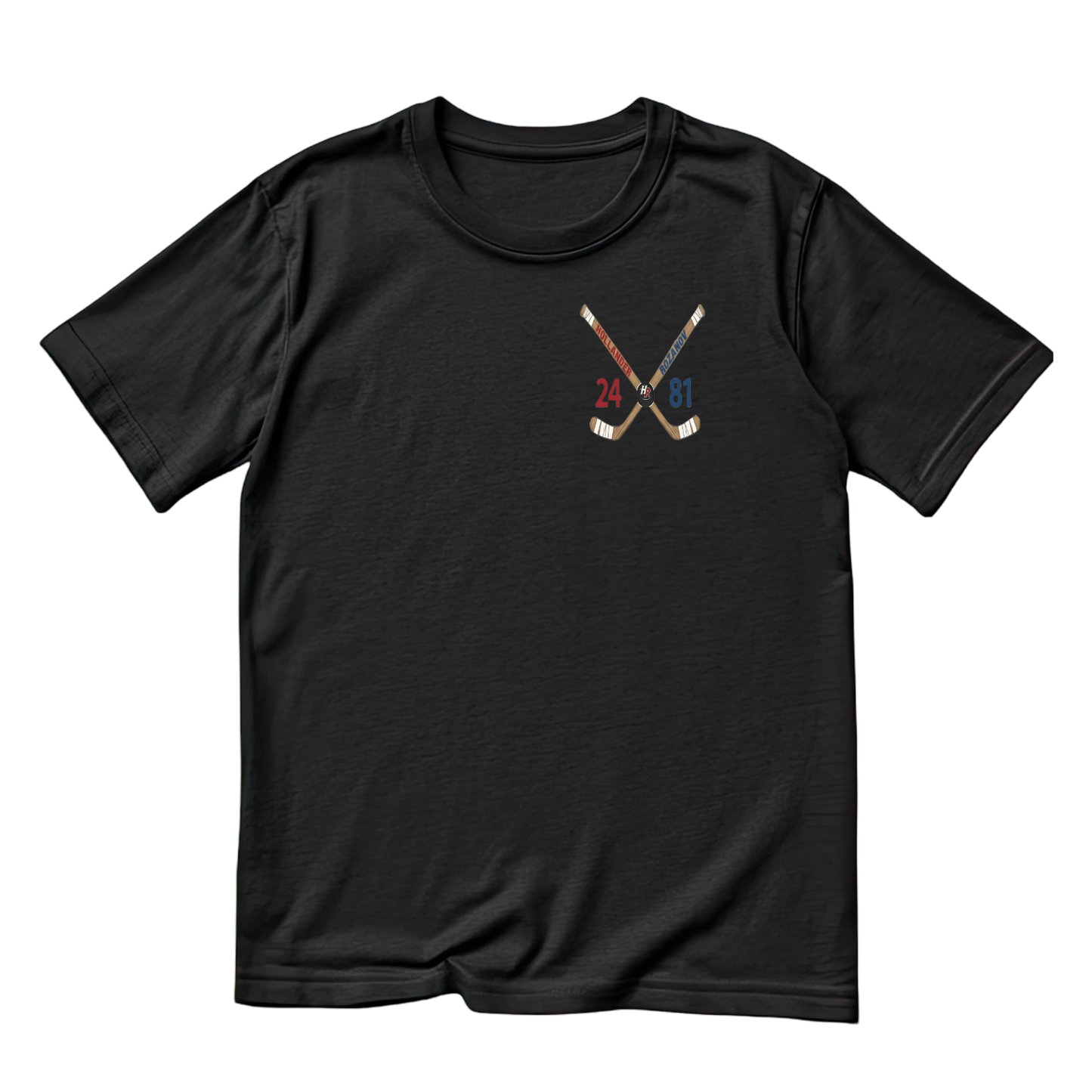 Corner LOGO Heated Rivalry Hollander & Rozanov Hockey Sticks T-shirt | Hockey Graphic Tee | Printed Shirt |