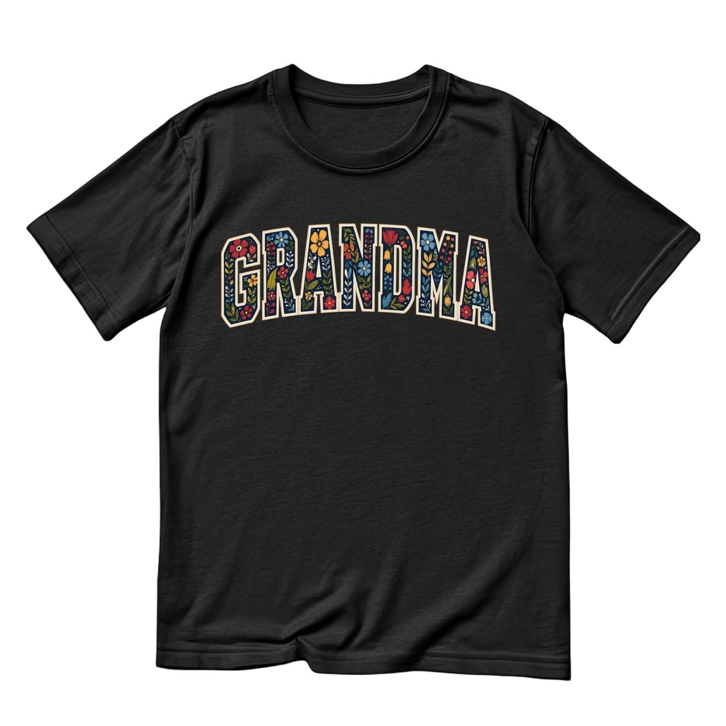 Varsity Deep Rich Flower Grandma T-Shirt | Graphic Tee | Grams Shirt