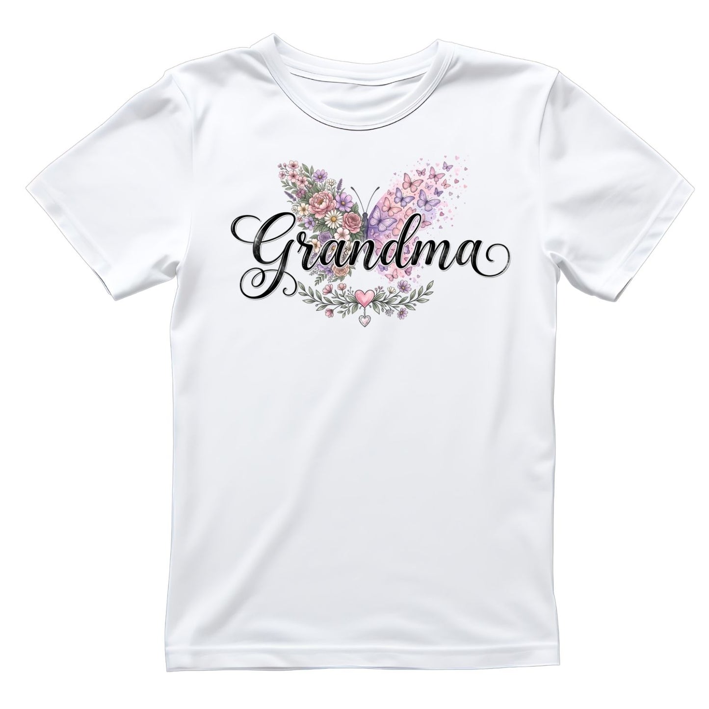Grandma Butterfly T-Shirt | Flowers Graphic Tee | Grams Shirt