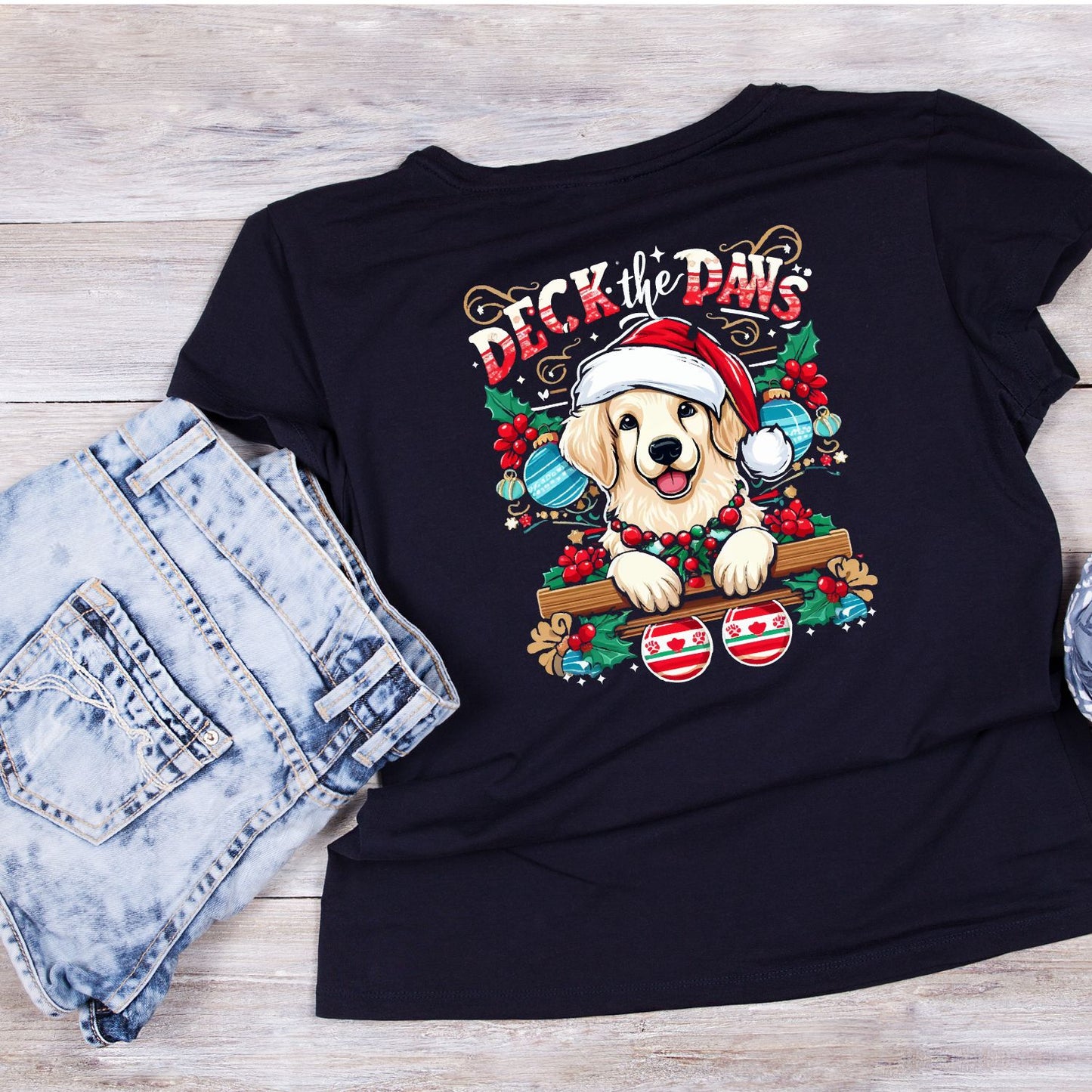 DECK THE PAWS CHRISTMAS T-SHIRT