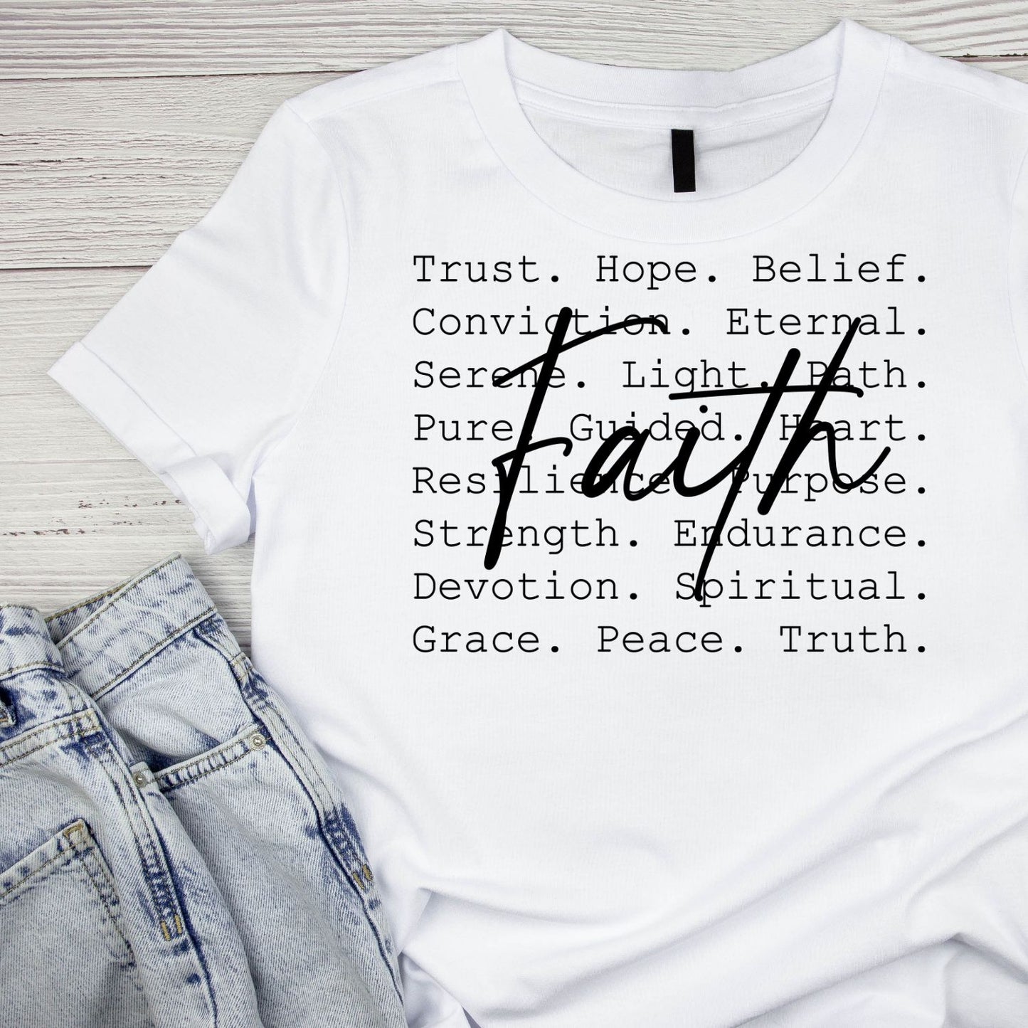 Faith Words Butterfly T-shirt