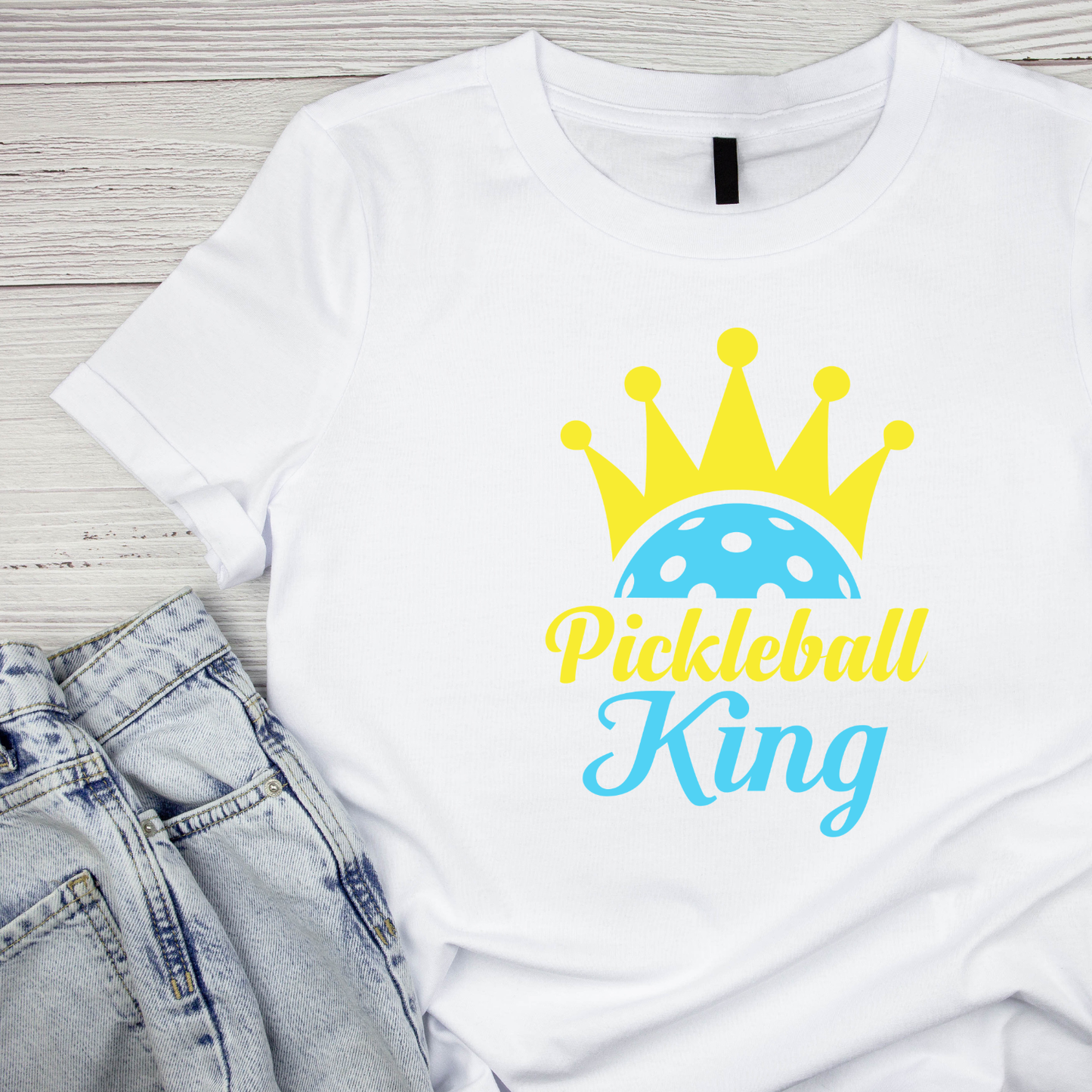 Pickleball King T-shirt | Funny Graphic Tee | Sports Printed Shirt