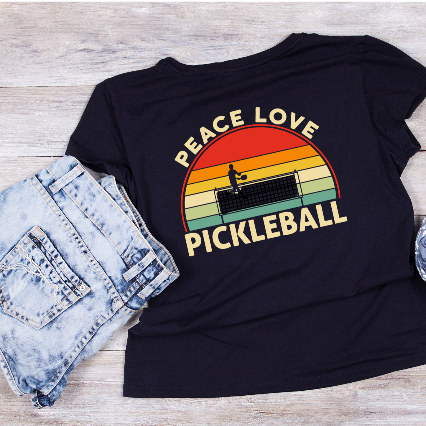Peace Love Pickleball T-shirt | Funny Graphic Tee | Sports Printed Shirt