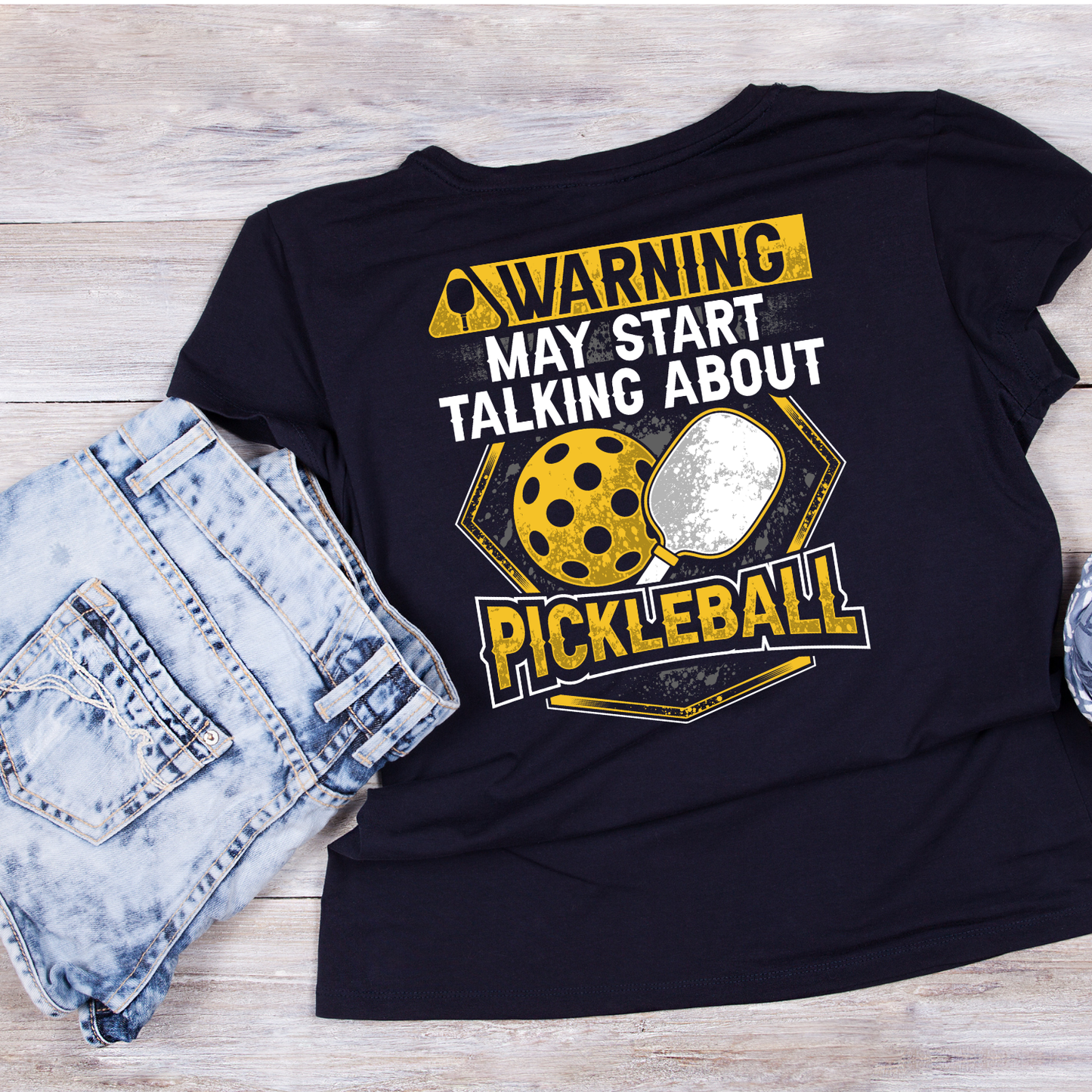 Warning May Start Talking About Pickleball T-shirt | Funny Graphic Tee | Sports Printed Shirt