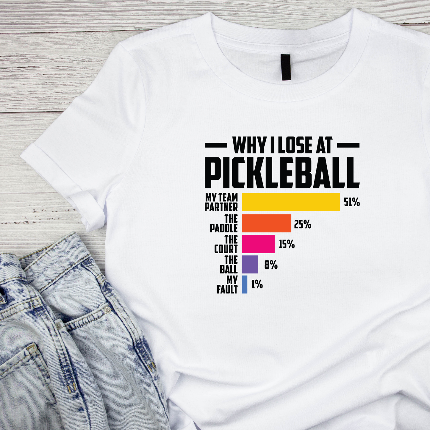 Why I Lose At Pickleball T-shirt | Funny Graphic Tee | Sports Printed Shirt