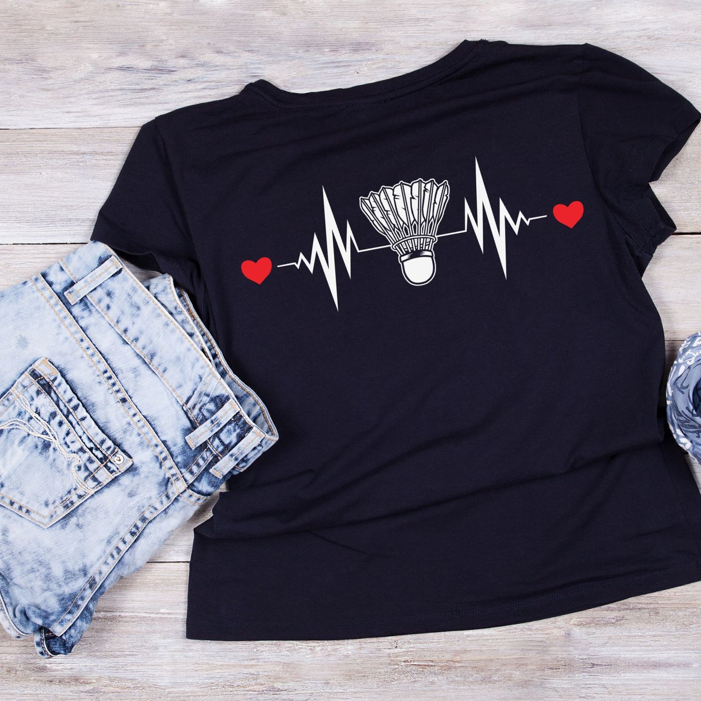 Shuttlecock Heartbeat Badminton T-shirt
