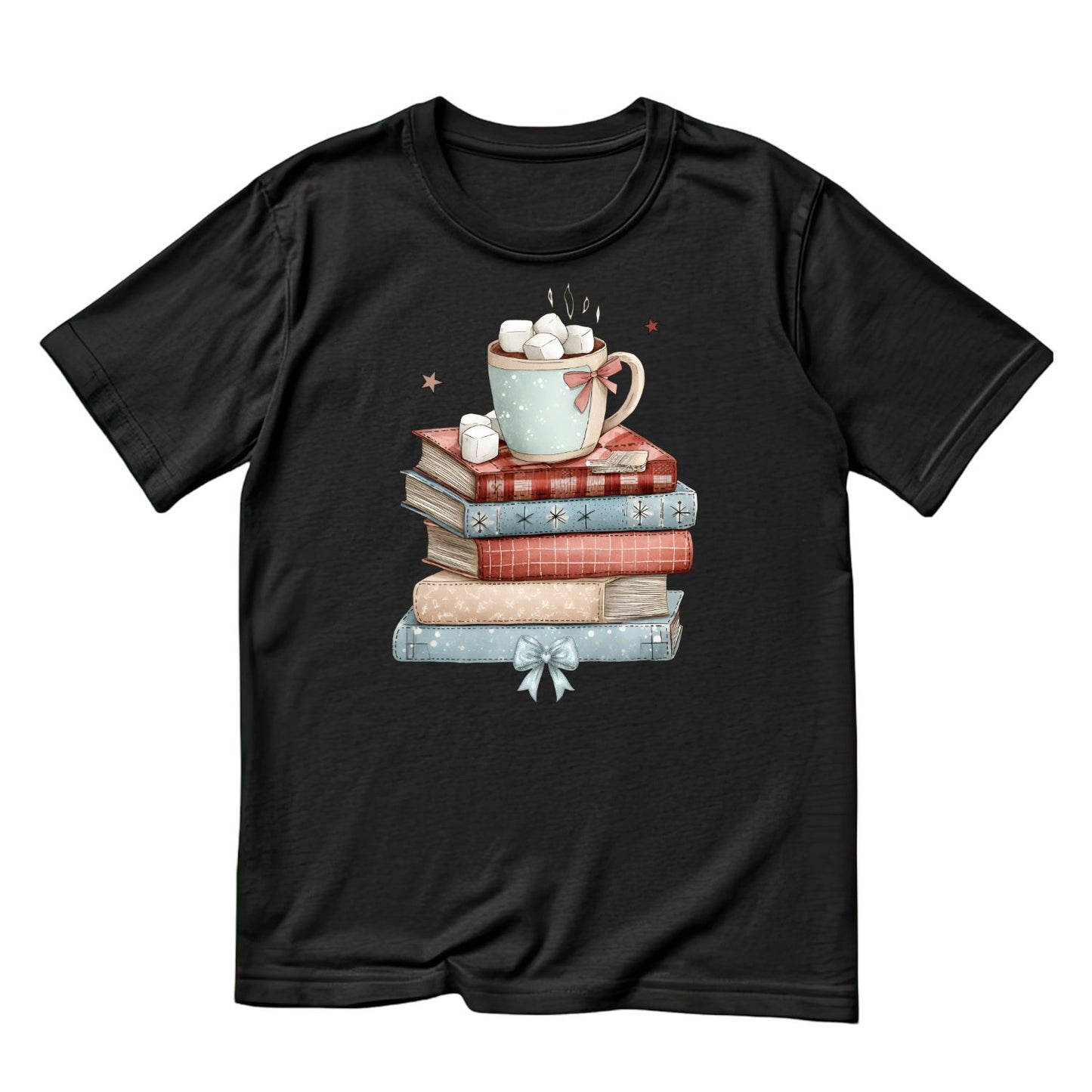 Hot Chocolate on Stacked Books T-shirt