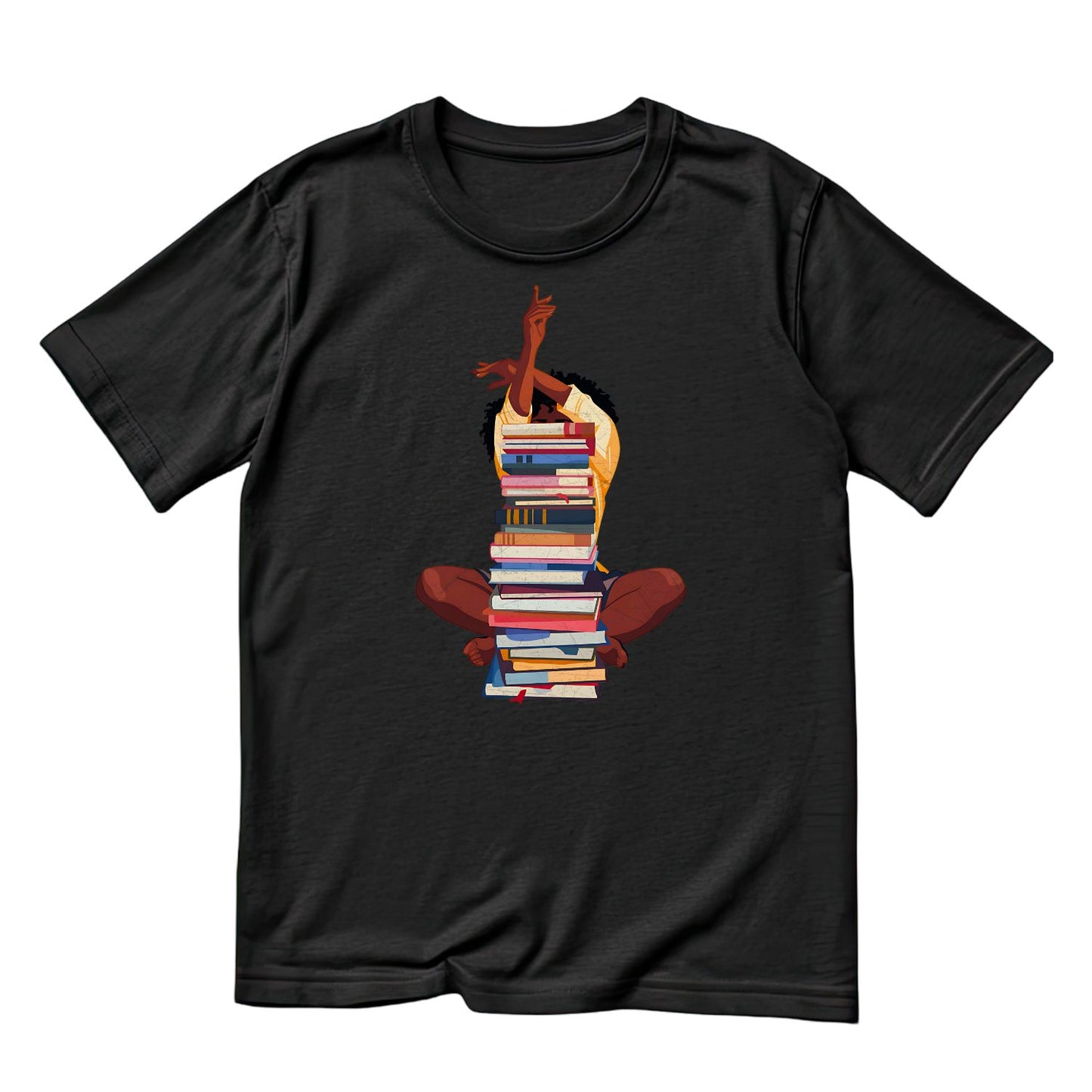 Woman With Stack of Books T-shirt