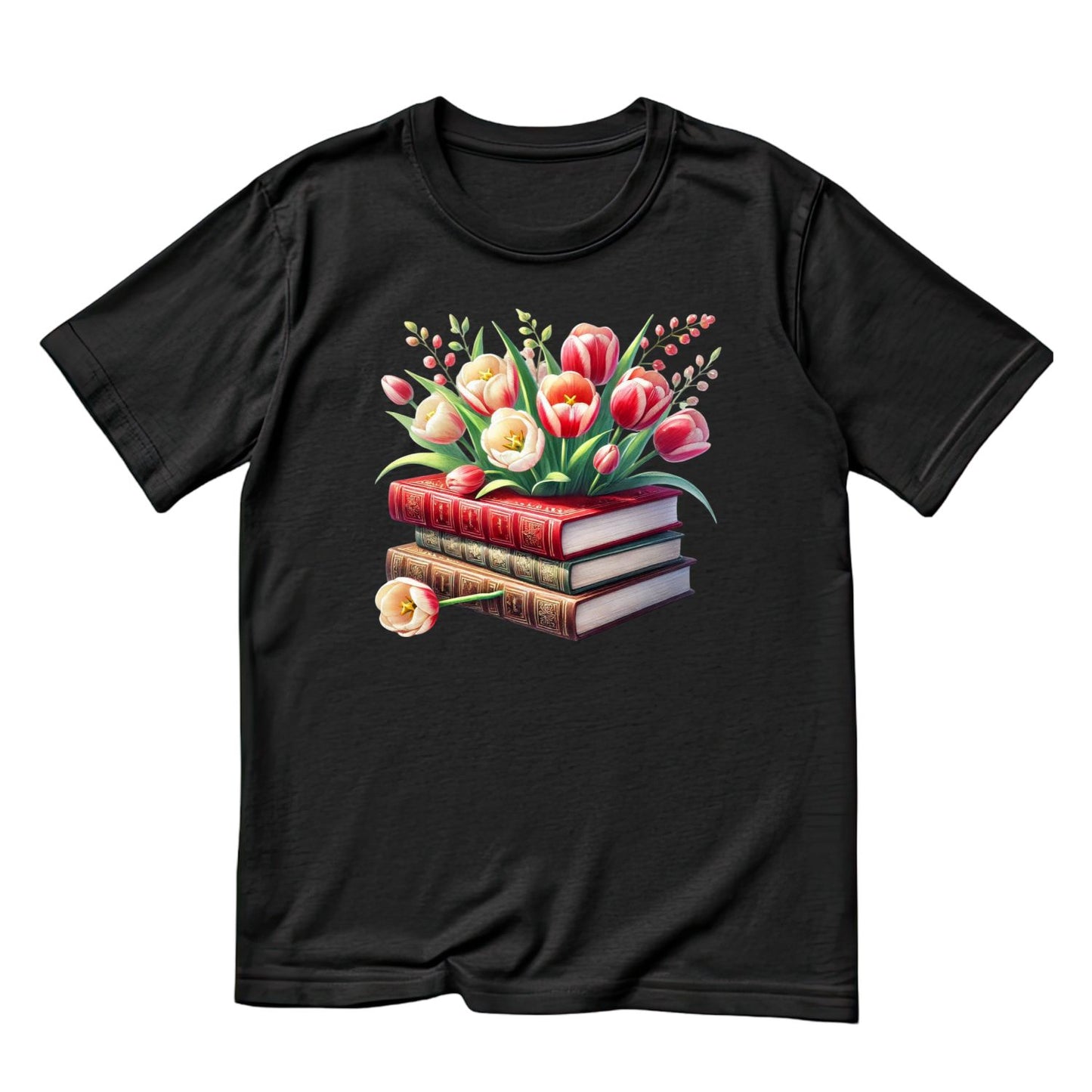Tulips Vintage Books T-shirt