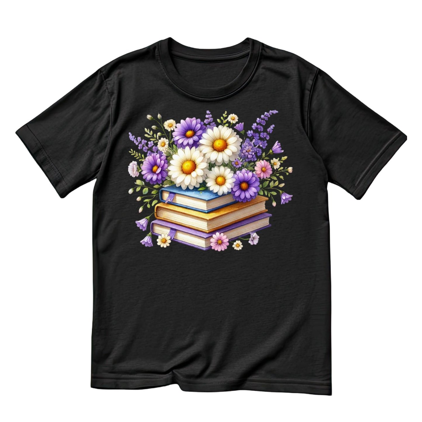 Floral Bouquet Vintage Books T-shirt