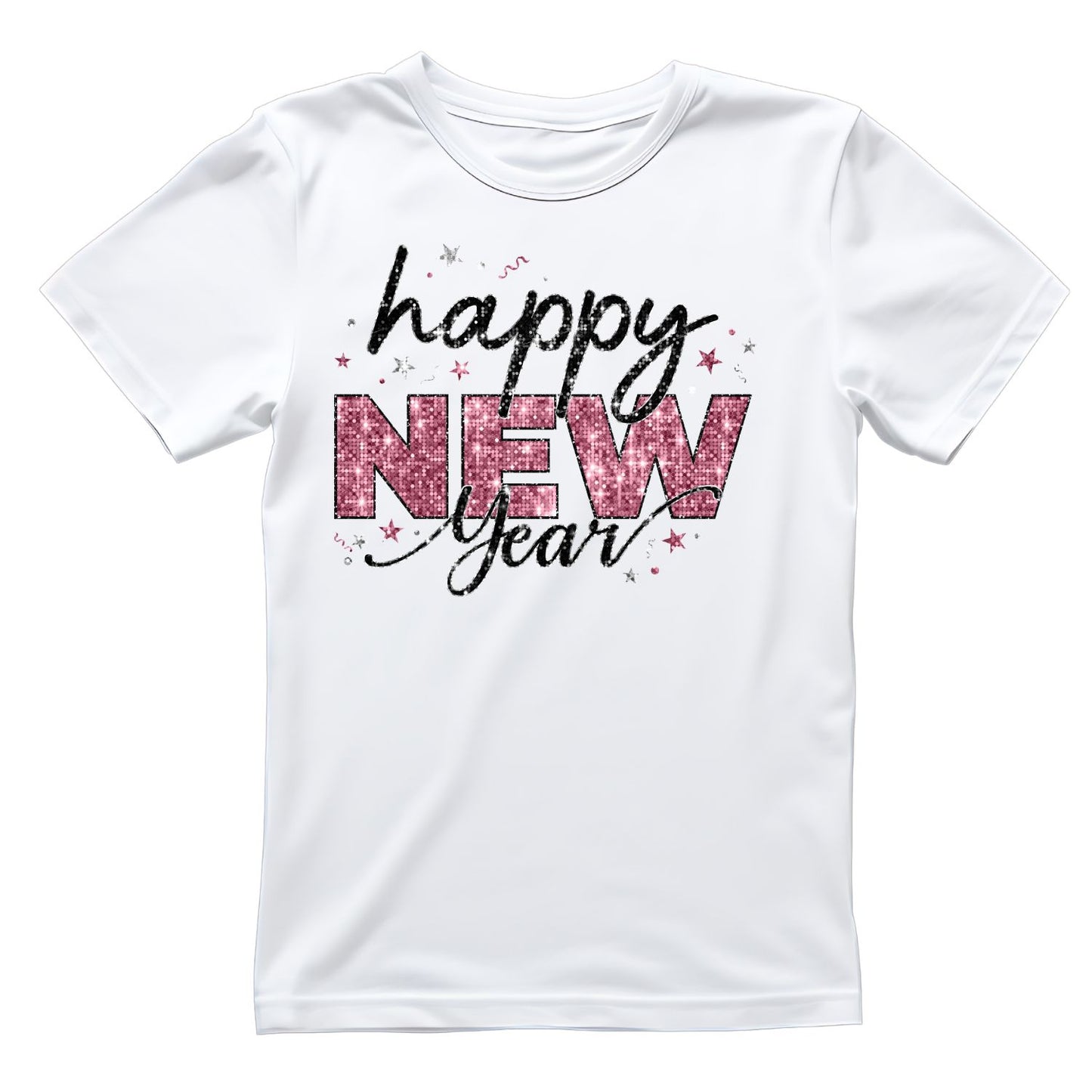 Happy New Year T-Shirt | New Years Eve | New Years Day | Tee | Glitter Pink