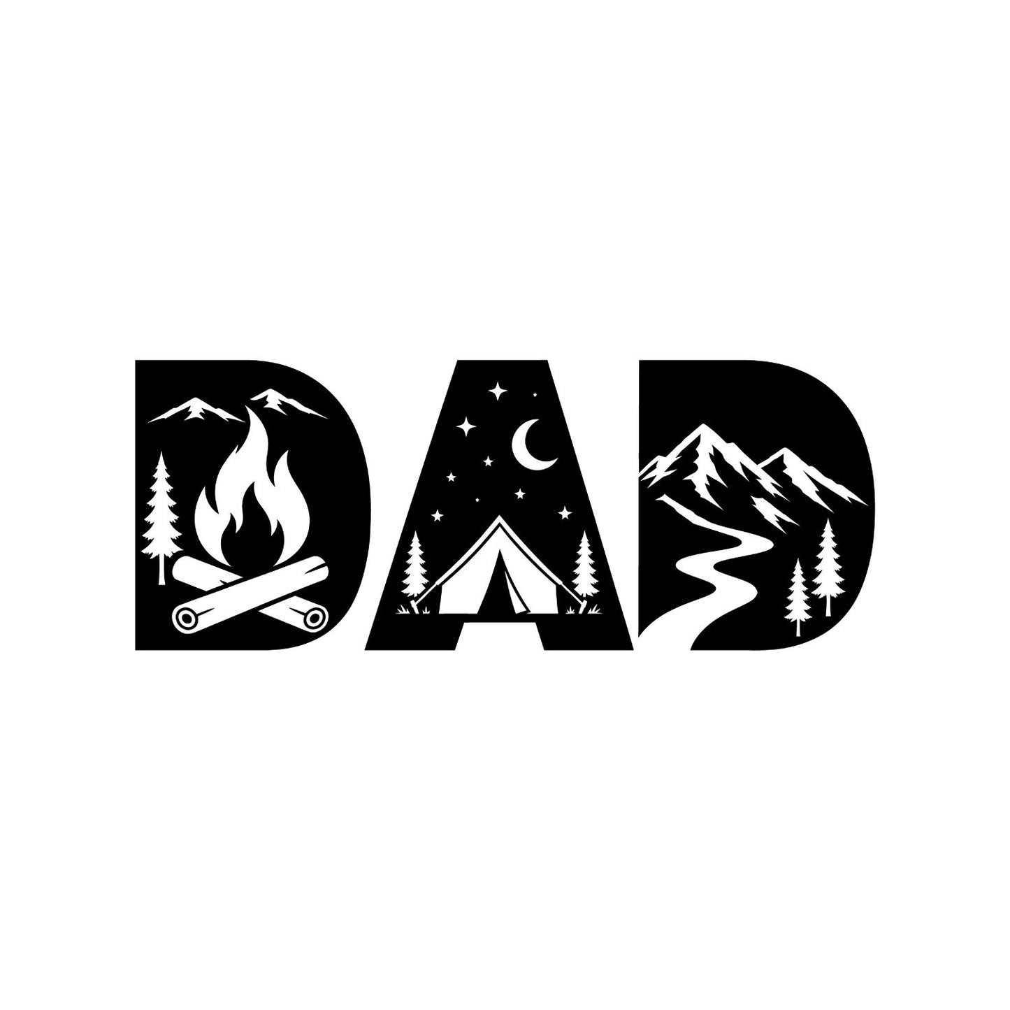 Dad Logo Style Camping Fire T-shirt | Graphic Tee | Printed Shirt | Father’s Day | Birthday