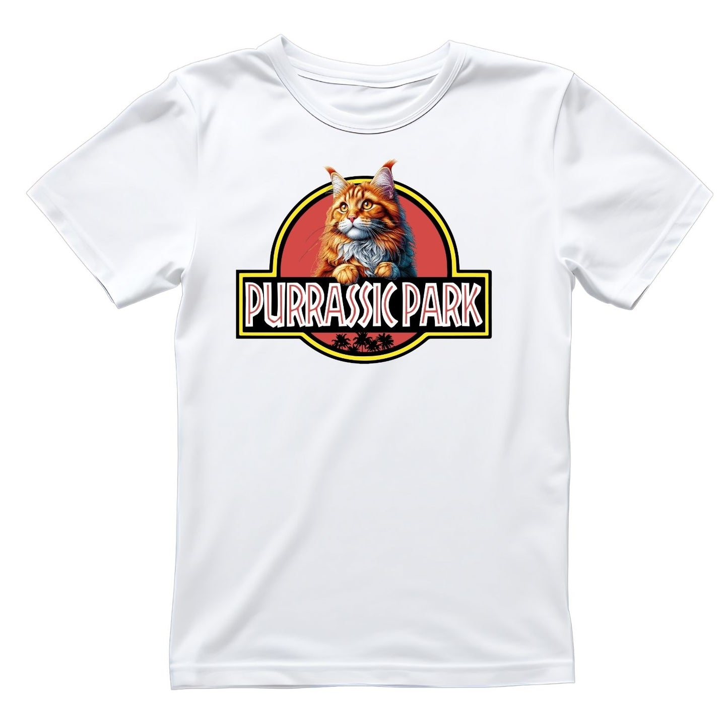 Purrasic Park Main Coon Cat T-Shirt| Cat Kitty Kitten |