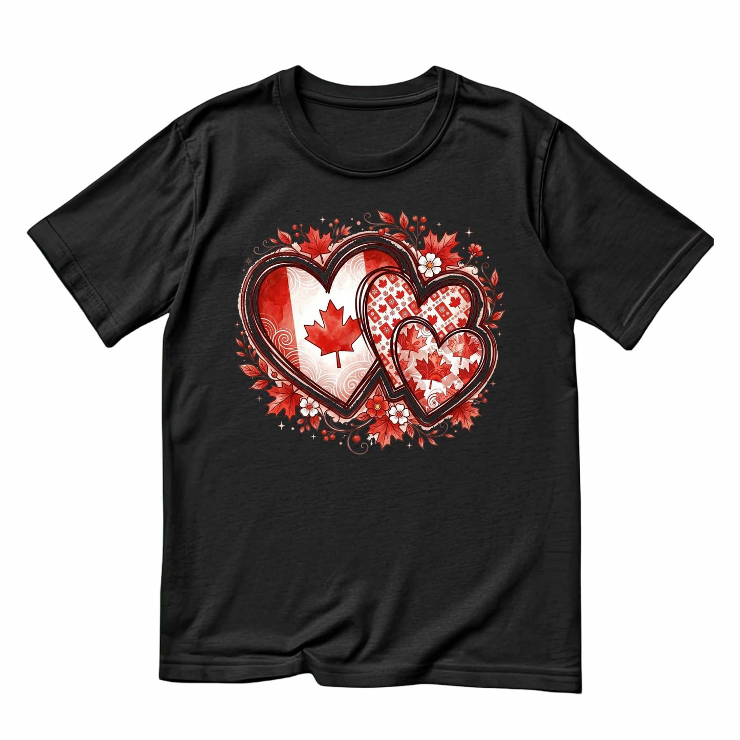 Canada Hearts Maple Leaves T-Shirt | Graphic Tee | July 1st Shirt