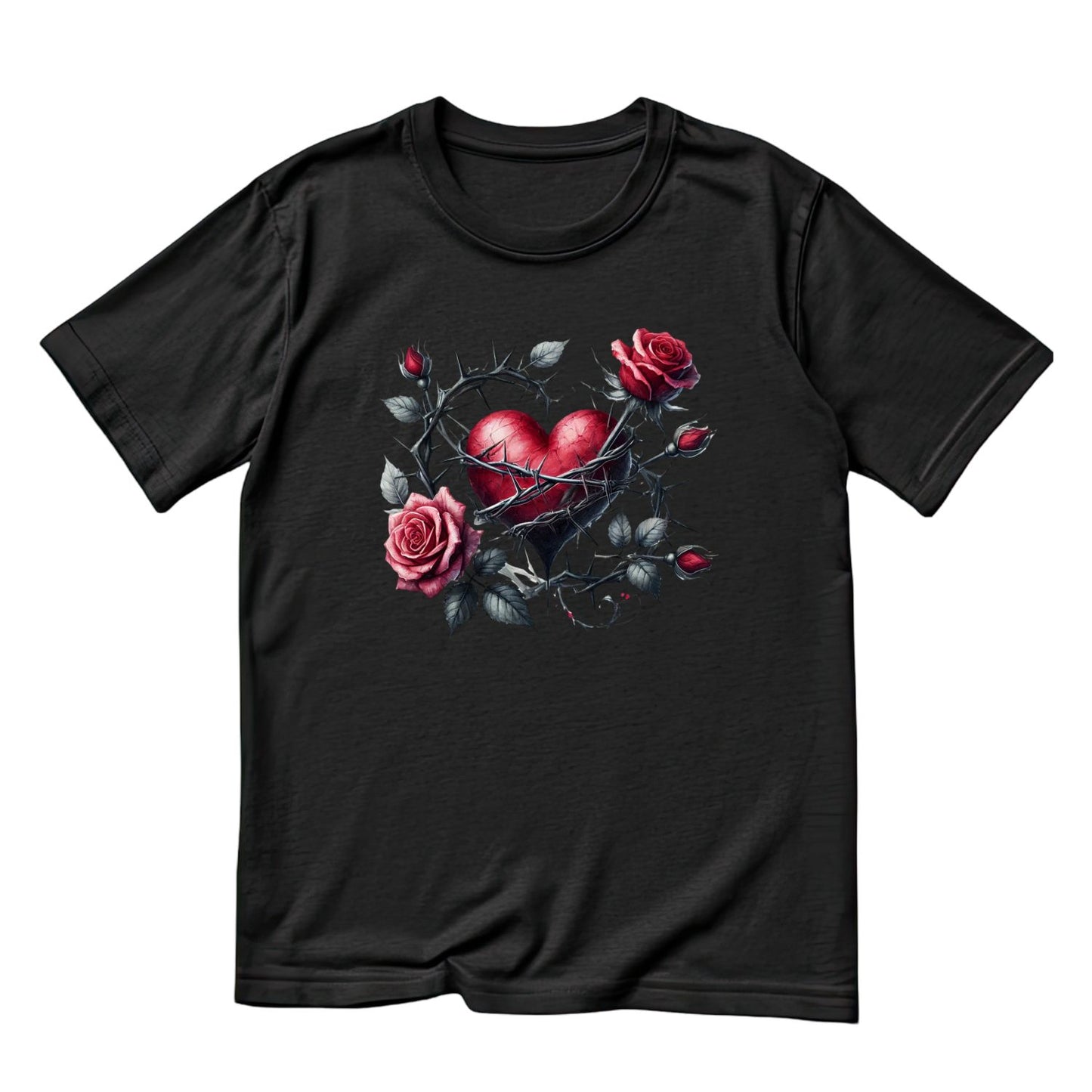 Red Heart of Thorns T-Shirt| Roses Thorn Heart | Gothic | Dark Valentine