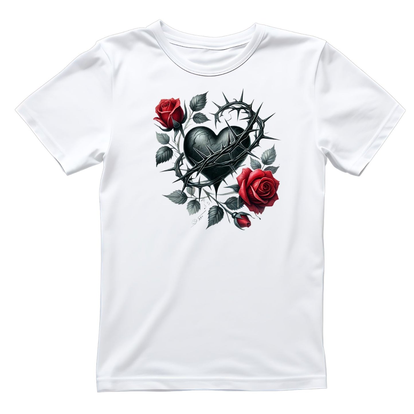Black Heart of Thorns T-Shirt| Red Roses Thorn Heart | Gothic | Dark Valentine