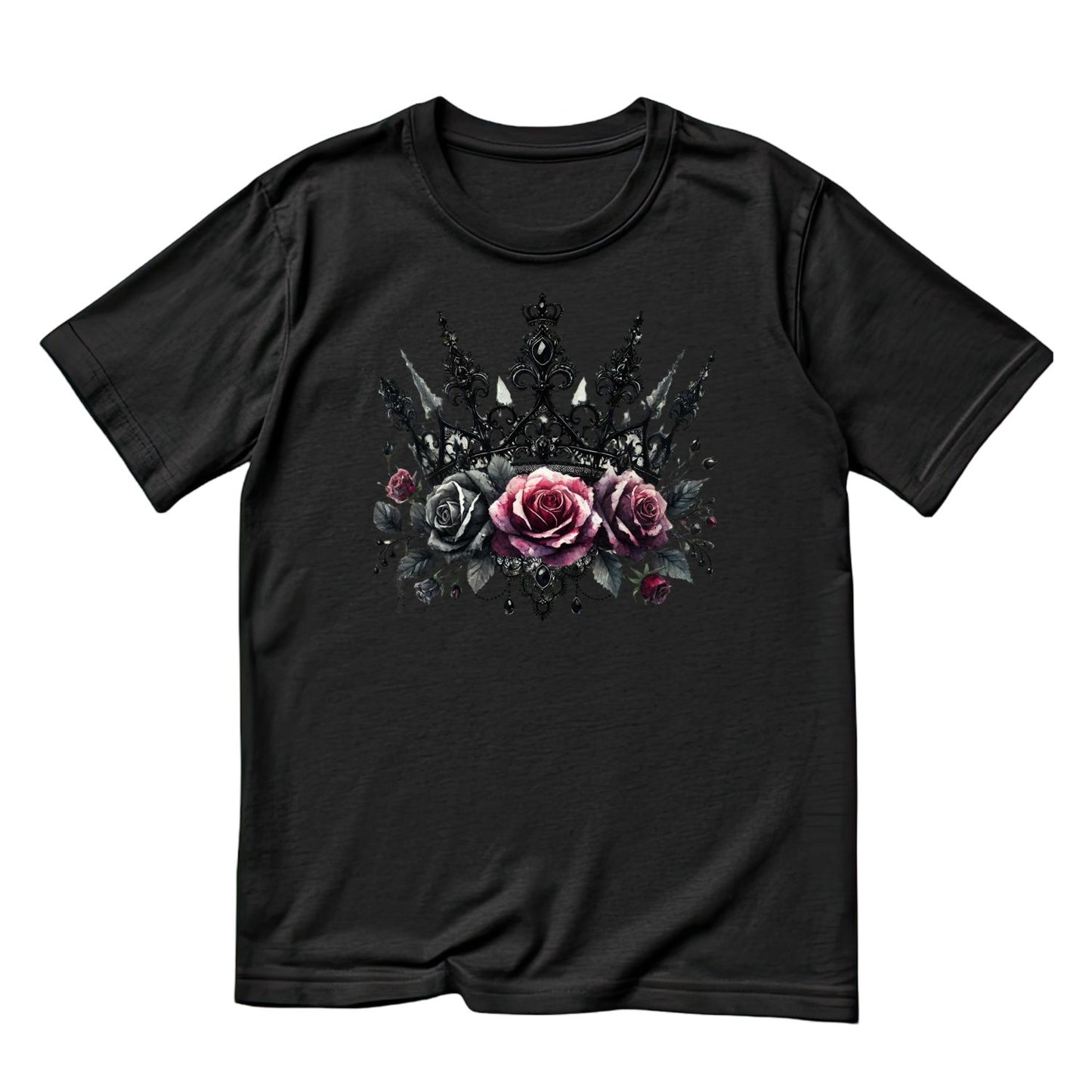 Crown of Roses T-Shirt| Pink & Black Roses | Gothic | Dark Valentine