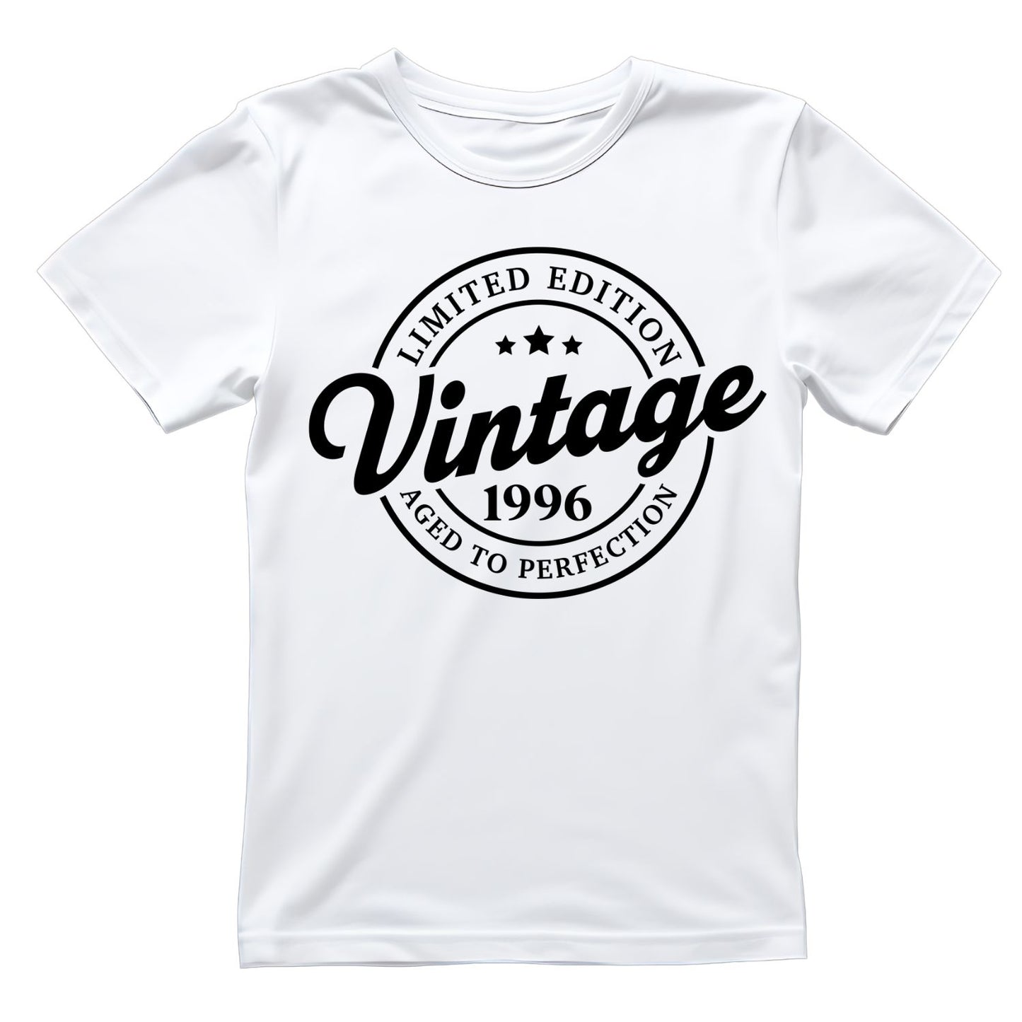 Limited Edition Vintage 1996 Aged To Perfection T-shirt | (FRONT OR BACK) Birthday Year Graphic Tee | Printed Shirt