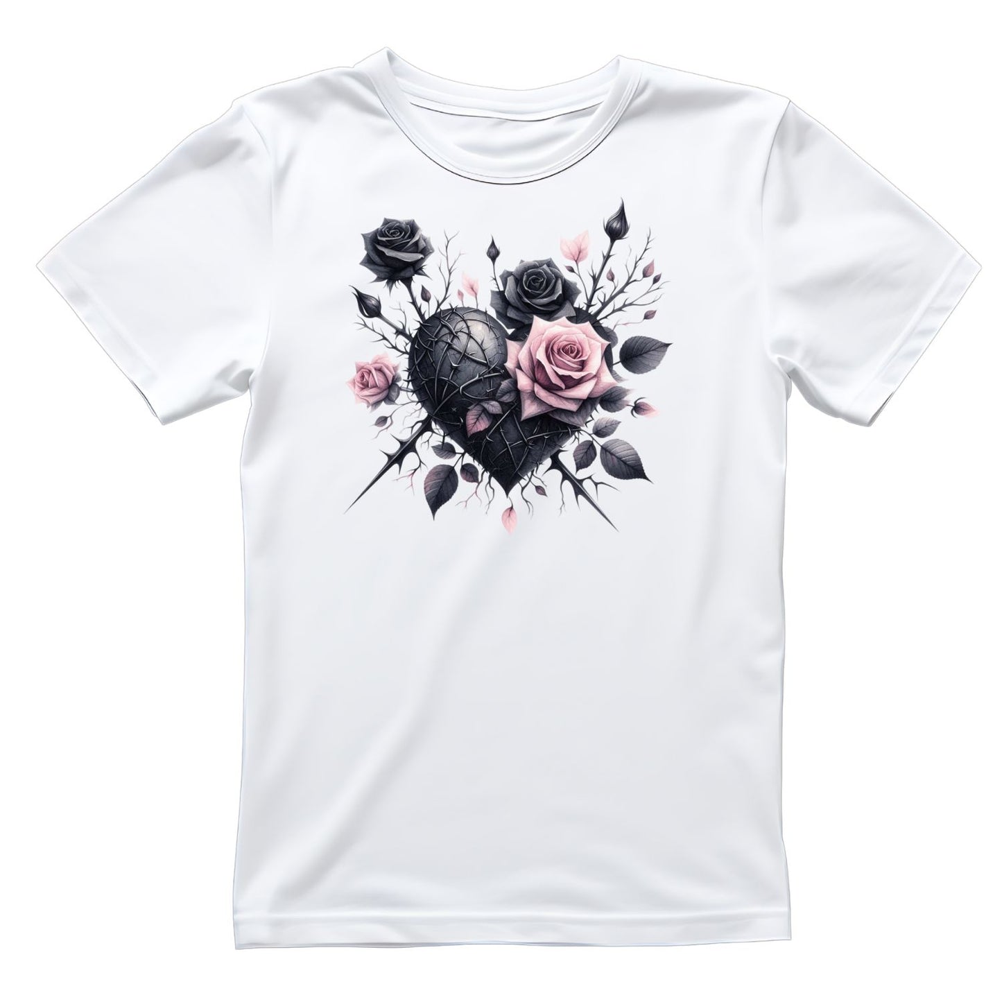 Veins Of Poison Bloom T-Shirt | Gothic | Heart Pink & Black Roses Thorns | Dark Valentine