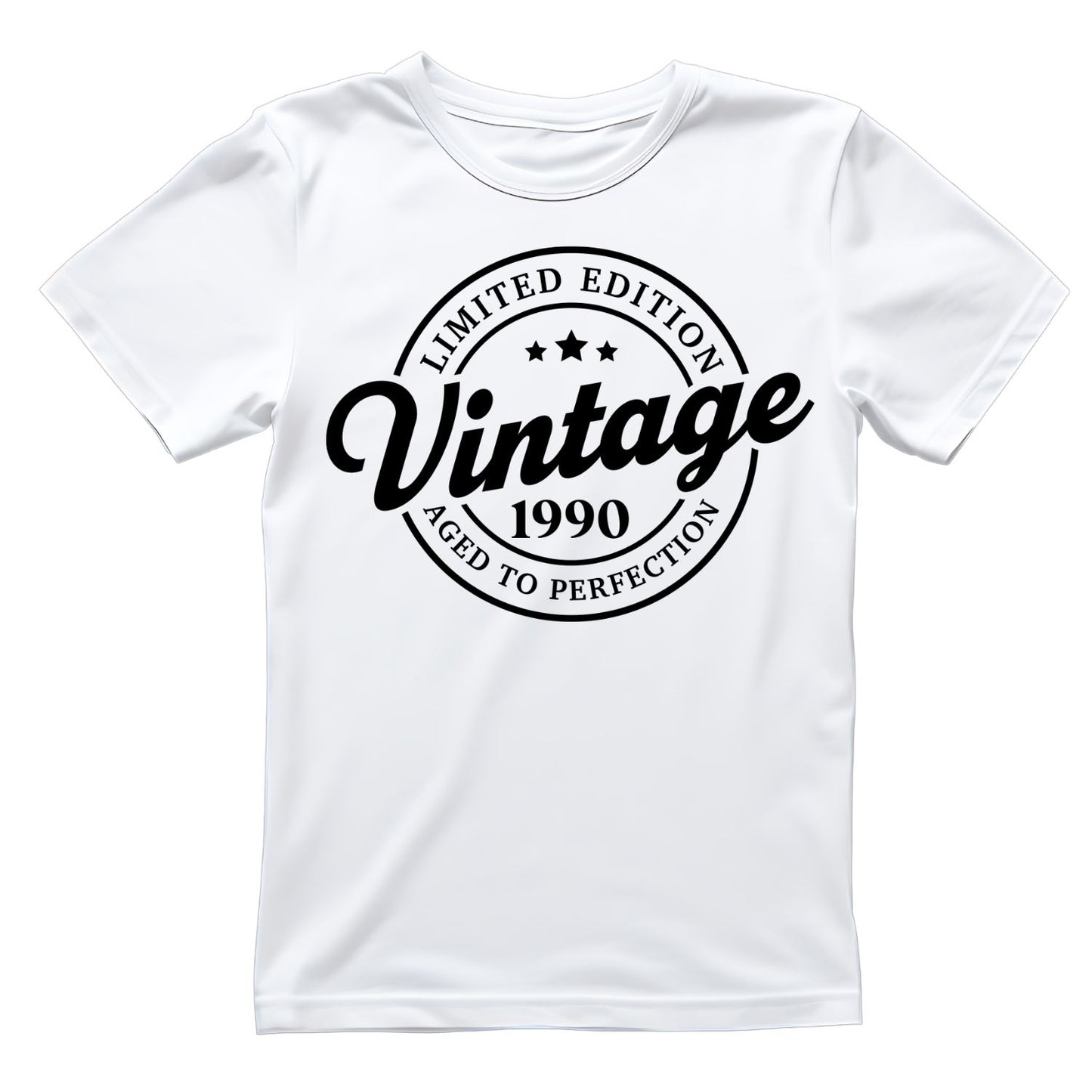 Limited Edition Vintage 1990 Aged To Perfection T-shirt | (FRONT OR BACK) Birthday Year Graphic Tee | Printed Shirt