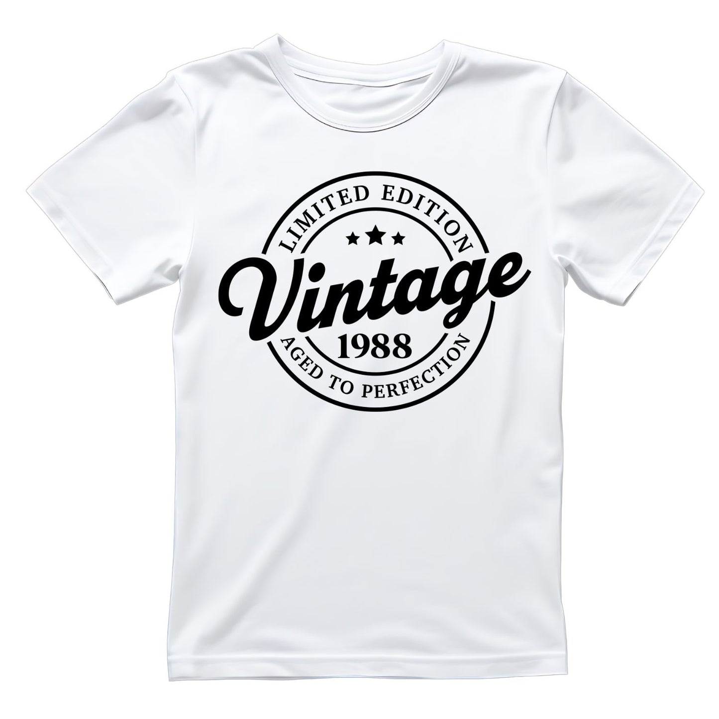 Limited Edition Vintage 1988 Aged To Perfection T-shirt | (FRONT OR BACK) Birthday Year Graphic Tee | Printed Shirt