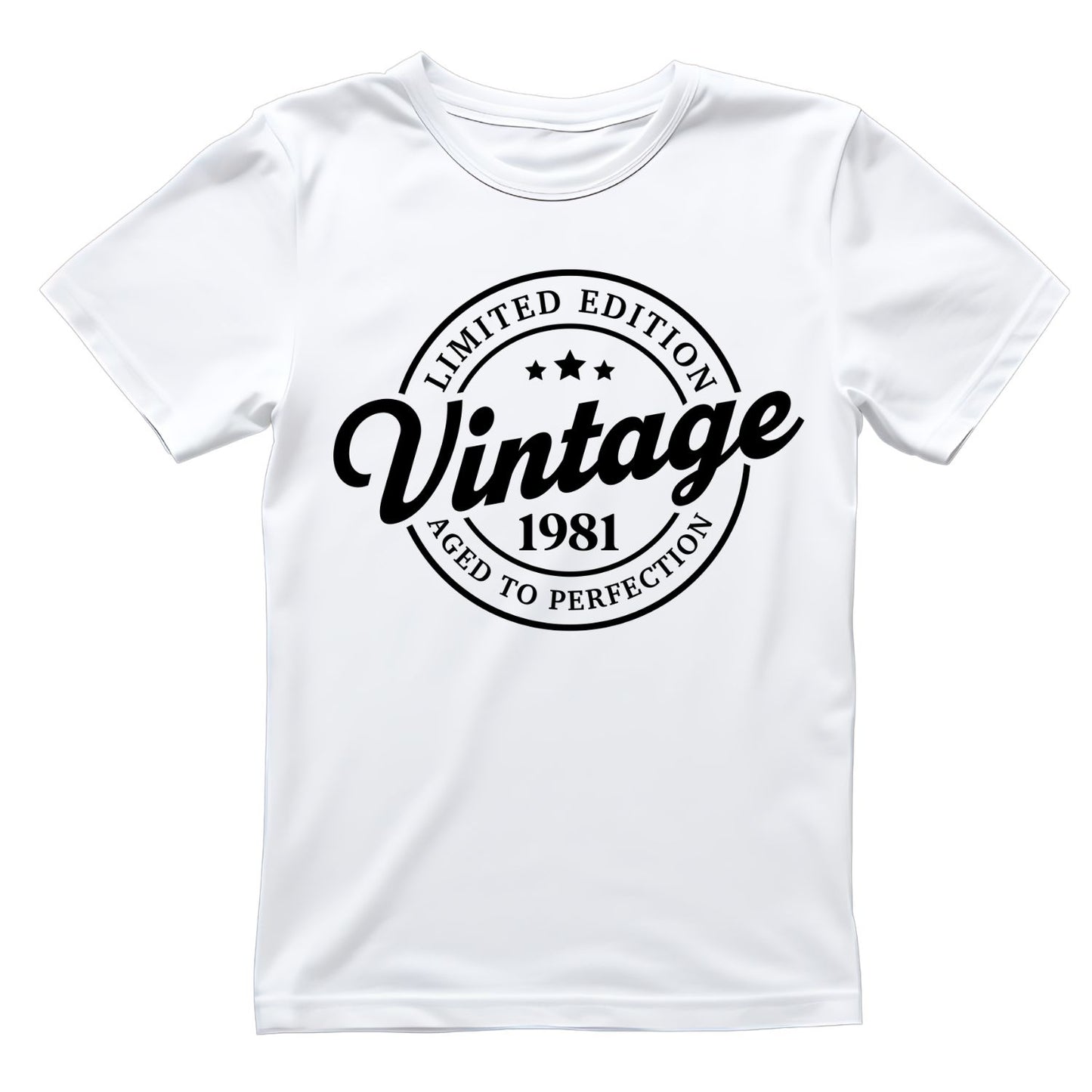 Limited Edition Vintage 1981 Aged To Perfection T-shirt | (FRONT OR BACK) Birthday Year Graphic Tee | Printed Shirt