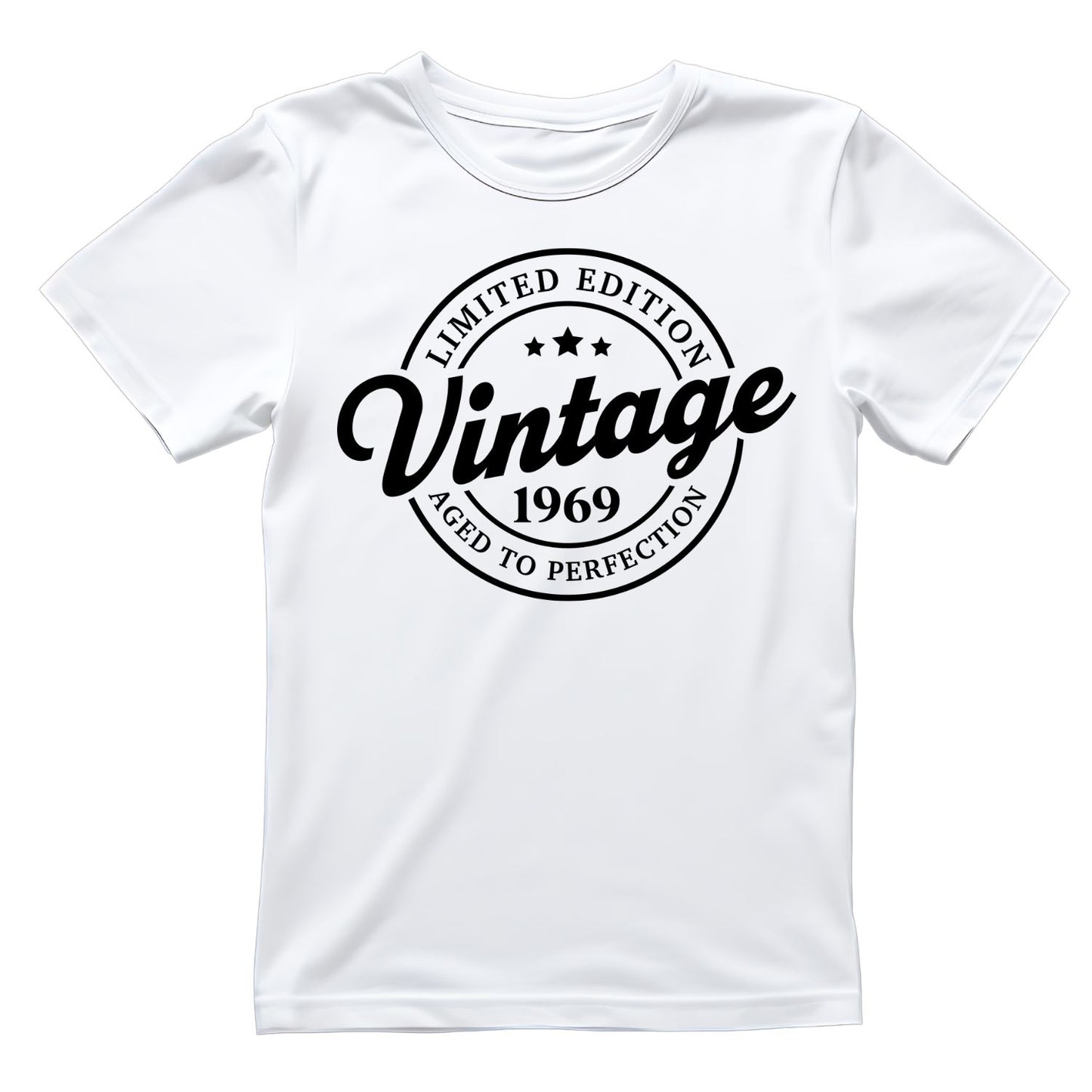 Limited Edition Vintage 1969 Aged To Perfection T-shirt | (FRONT OR BACK) Birthday Year Graphic Tee | Printed Shirt