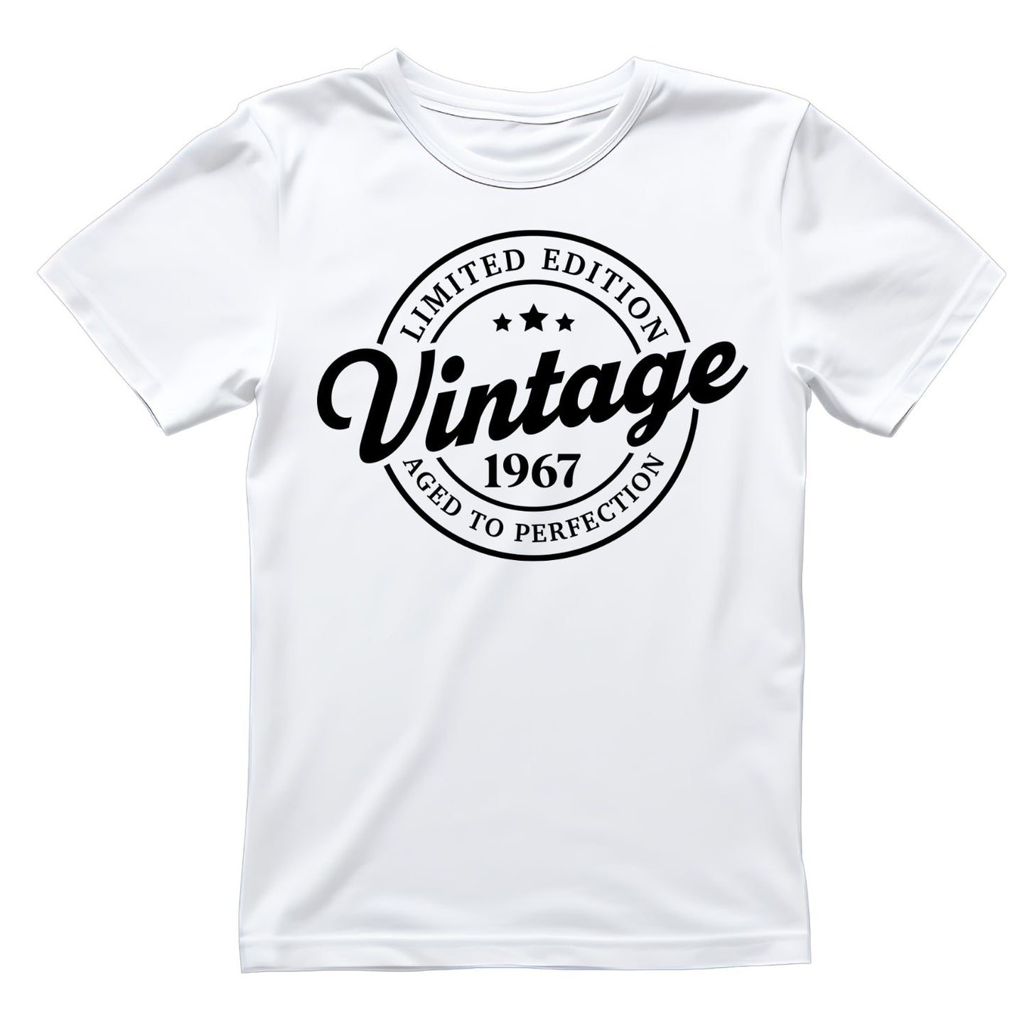 Limited Edition Vintage 1967 Aged To Perfection T-shirt | (FRONT OR BACK) Birthday Year Graphic Tee | Printed Shirt