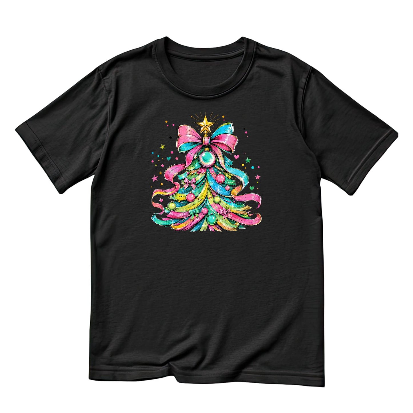 Colourful Christmas Tree T-Shirt | Xmas Graphic Tee | Holiday Shirt