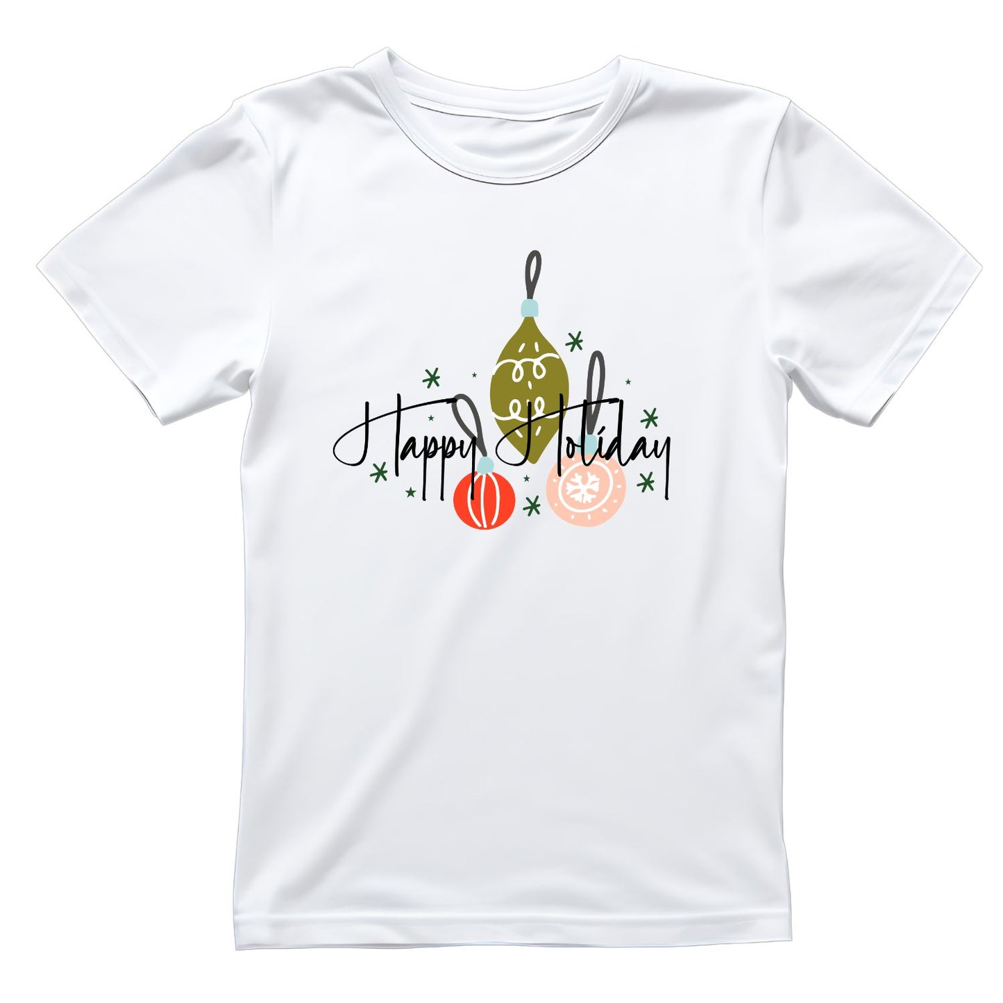 Happy Holiday Christmas Ornaments T-Shirt | Xmas Graphic Tee | Cute Holiday Shirt