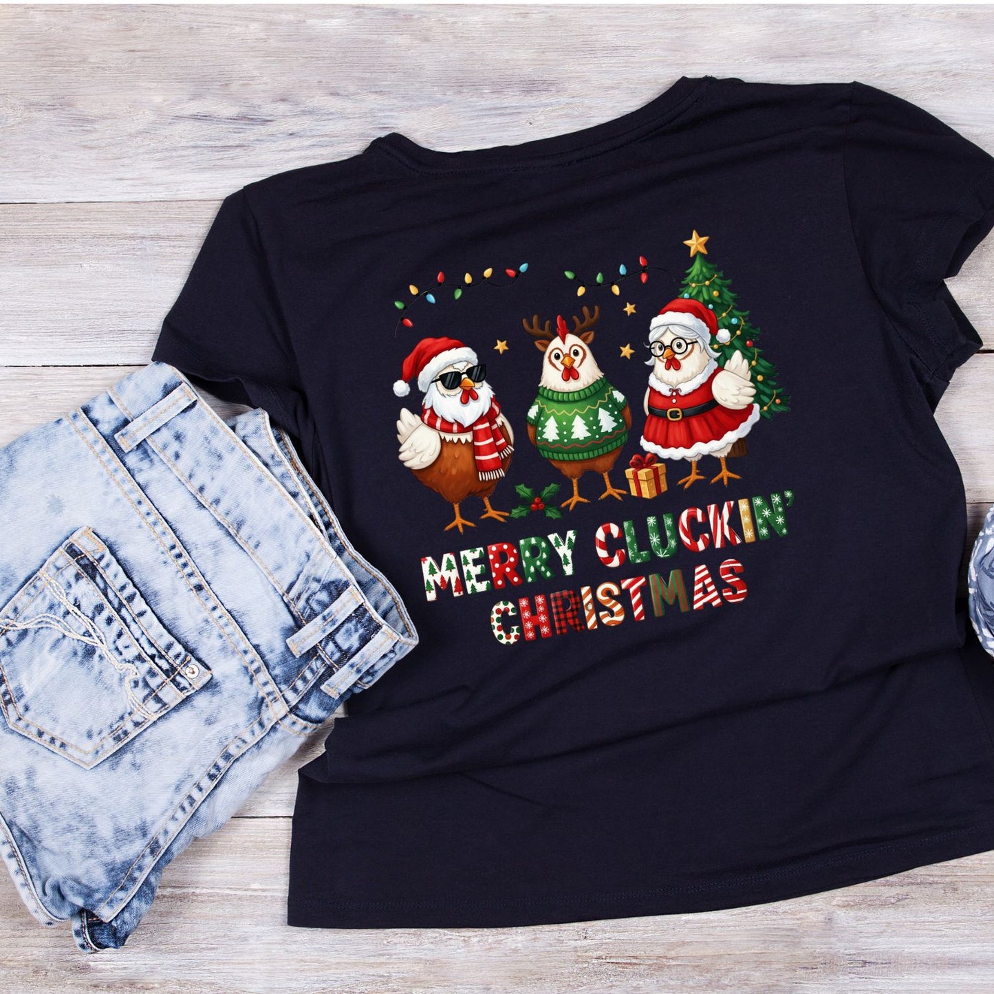 Merry Cluckin’ Christmas T-Shirt | Xmas Graphic Tee | Christmas Shirt