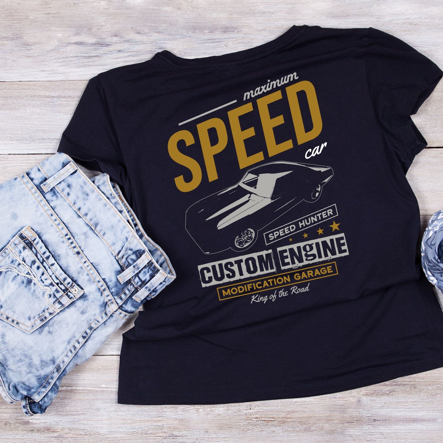 Maximum Speed Car Custom Engine T-Shirt | Vintage Car Graphic Tee | Shirt