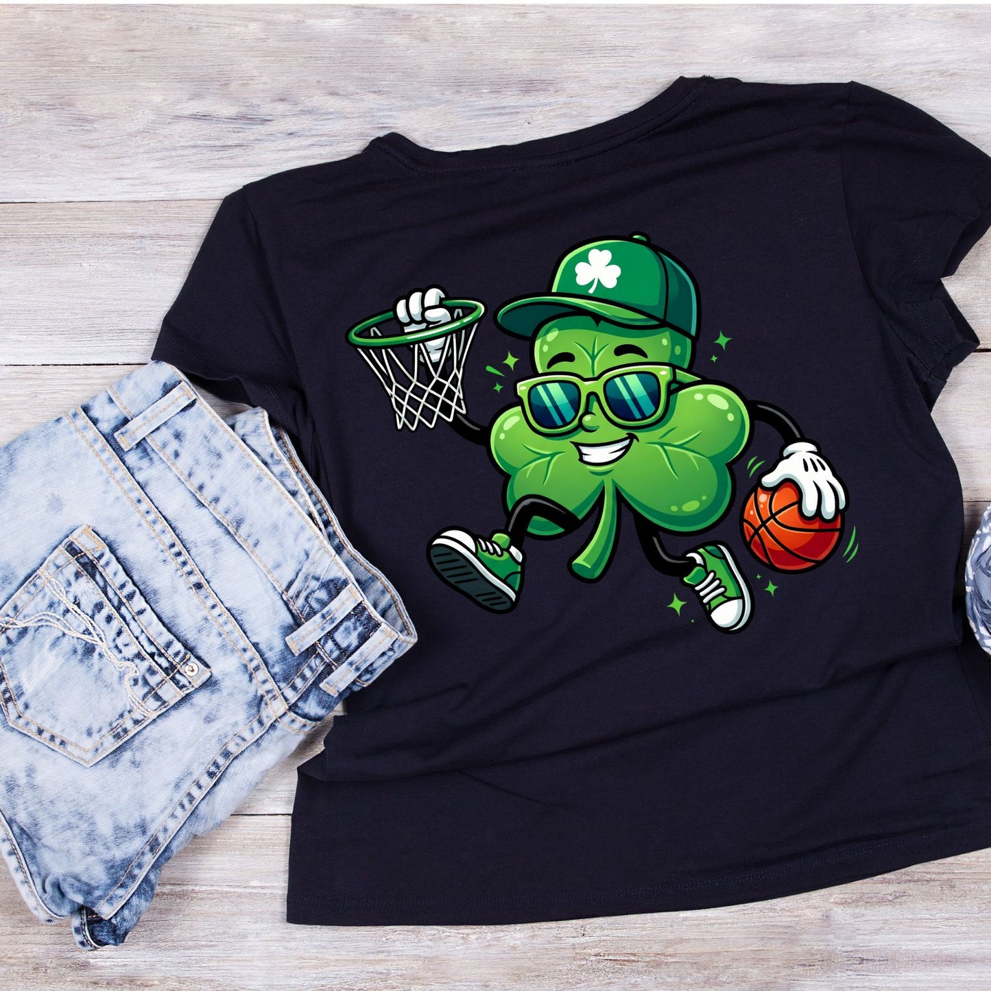 Basketball Dunking Shamrock T-shirt | St Patrick’s Day T-shirt |