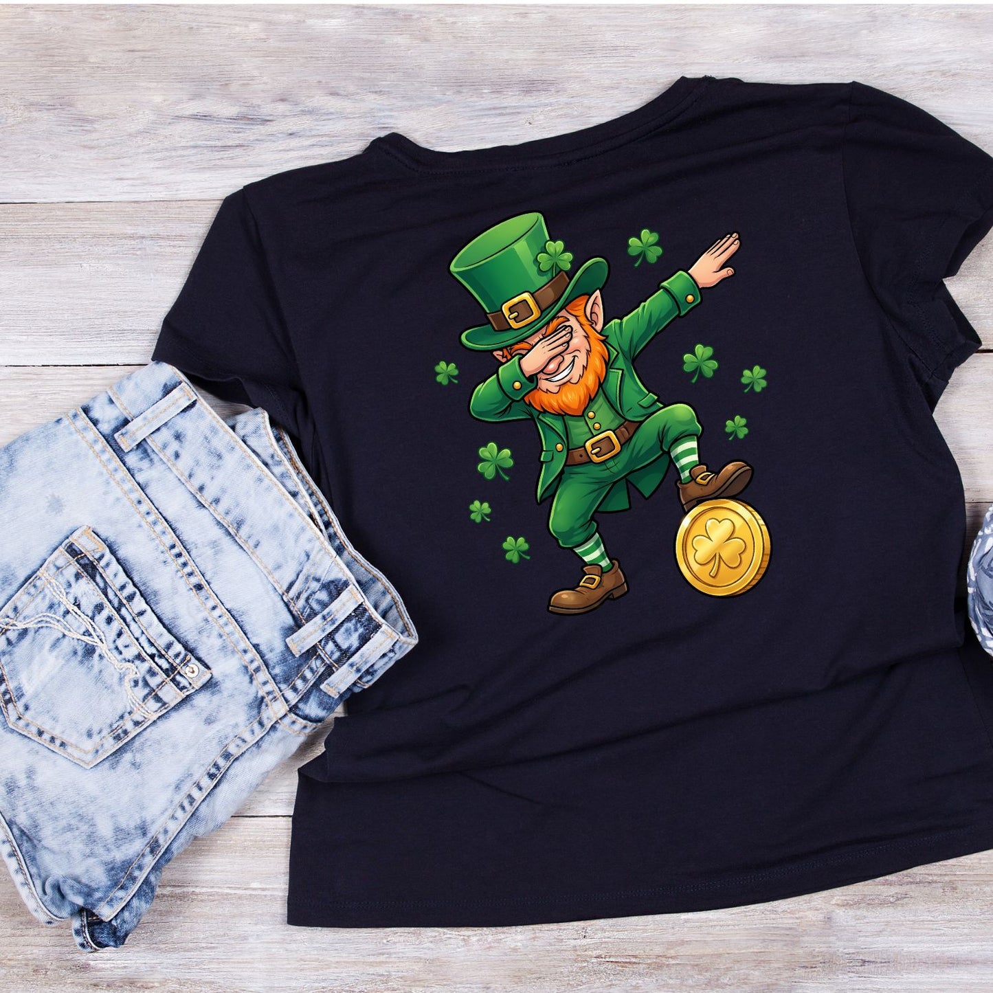 Leprechaun Dabbing On Gold Coin T-shirt | St Patrick’s Day T-shirt | Shamrock