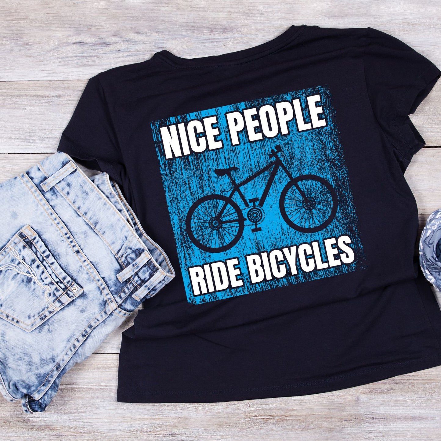 Nice People Ride Bicycles T-Shirt | Sports Graphic Tee | Bicycle Shirt