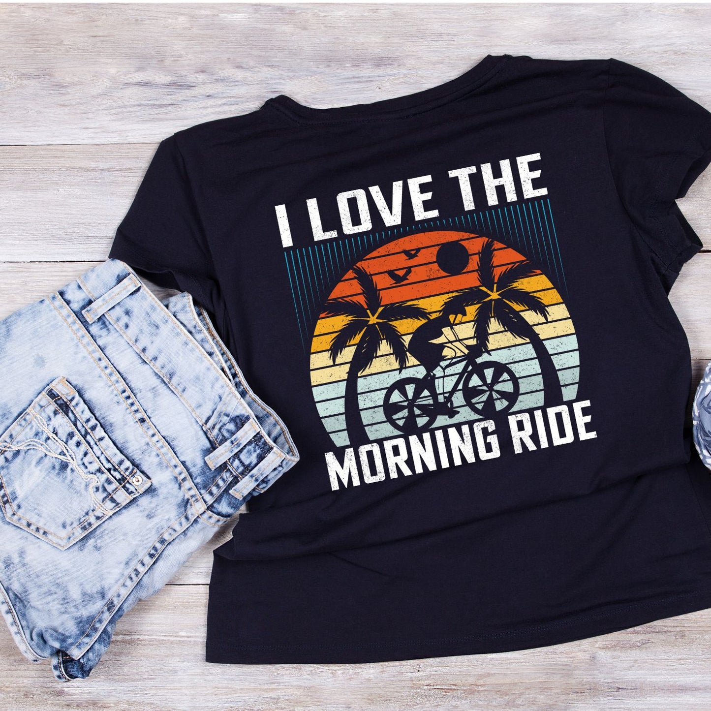 I Love The Morning Ride T-Shirt | Bicycle Graphic Tee | Cycle Shirt