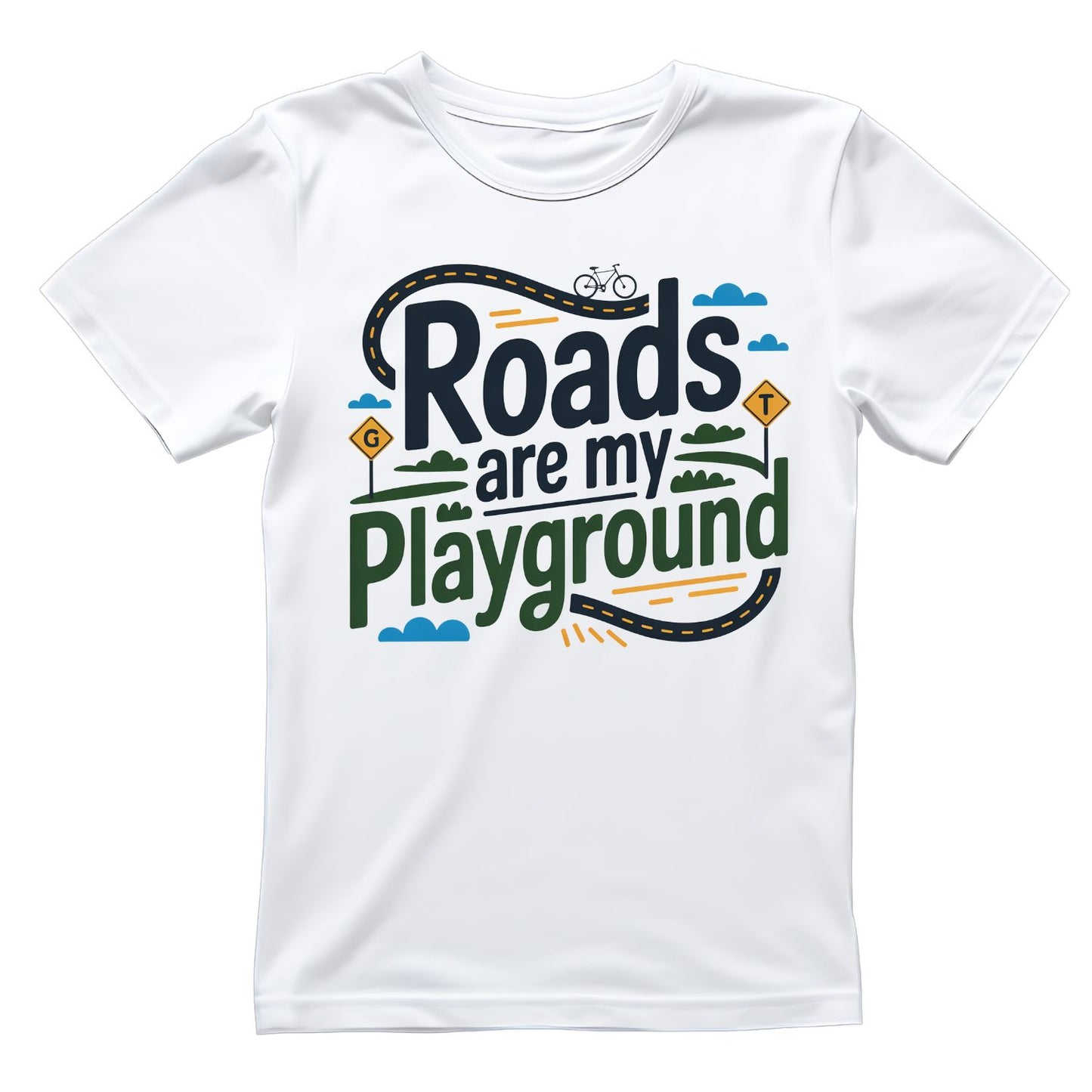 Roads Are My Playground T-Shirt | Cycling Graphic Tee | Bicycle Shirt