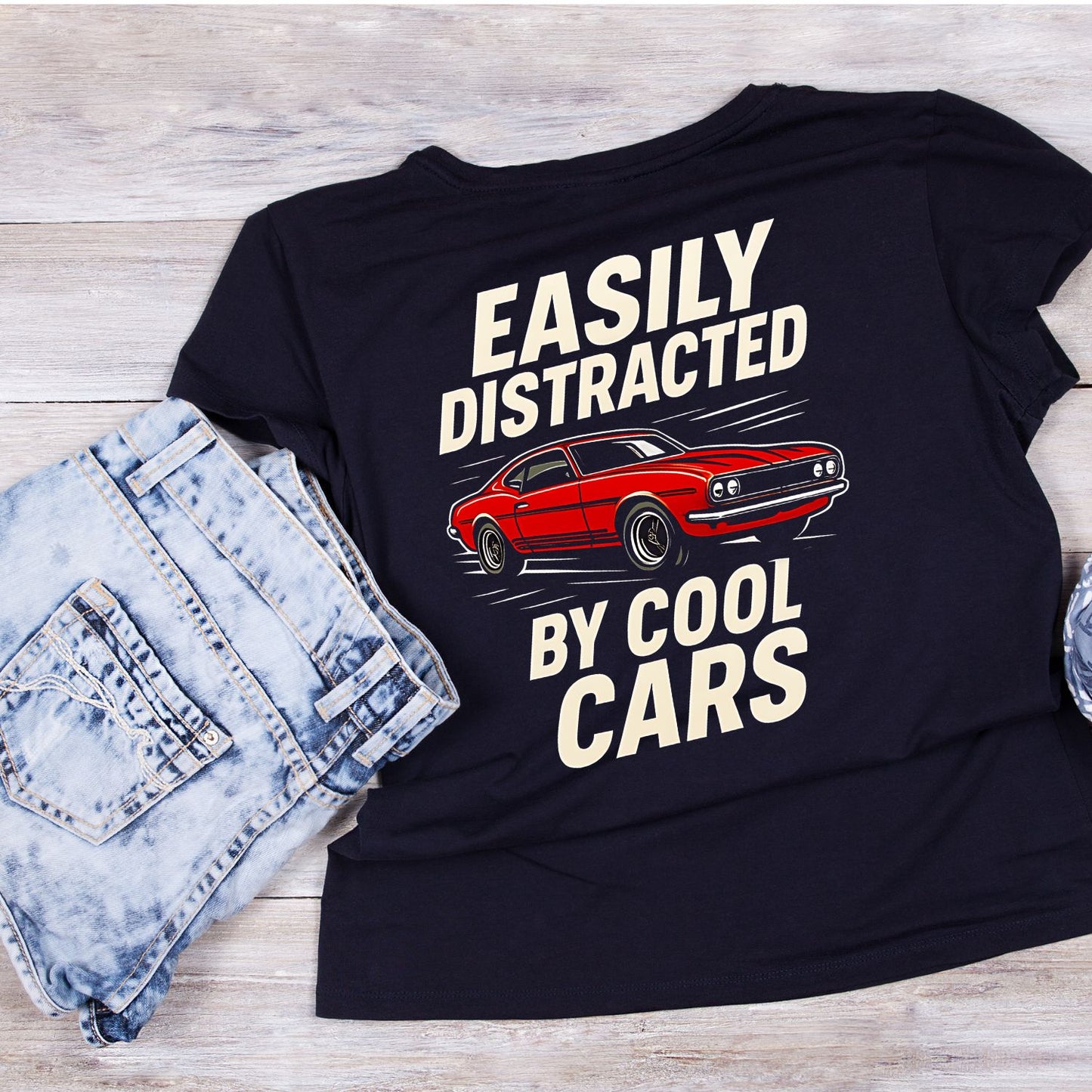 Easily Distracted By Cool Cars T-Shirt | Cars |Mechanic | Mens
