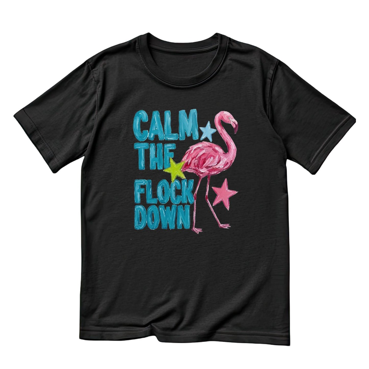 Calm The Flock Down Flamingo Shirt | Summer Graphic Tee | Beach Shirt