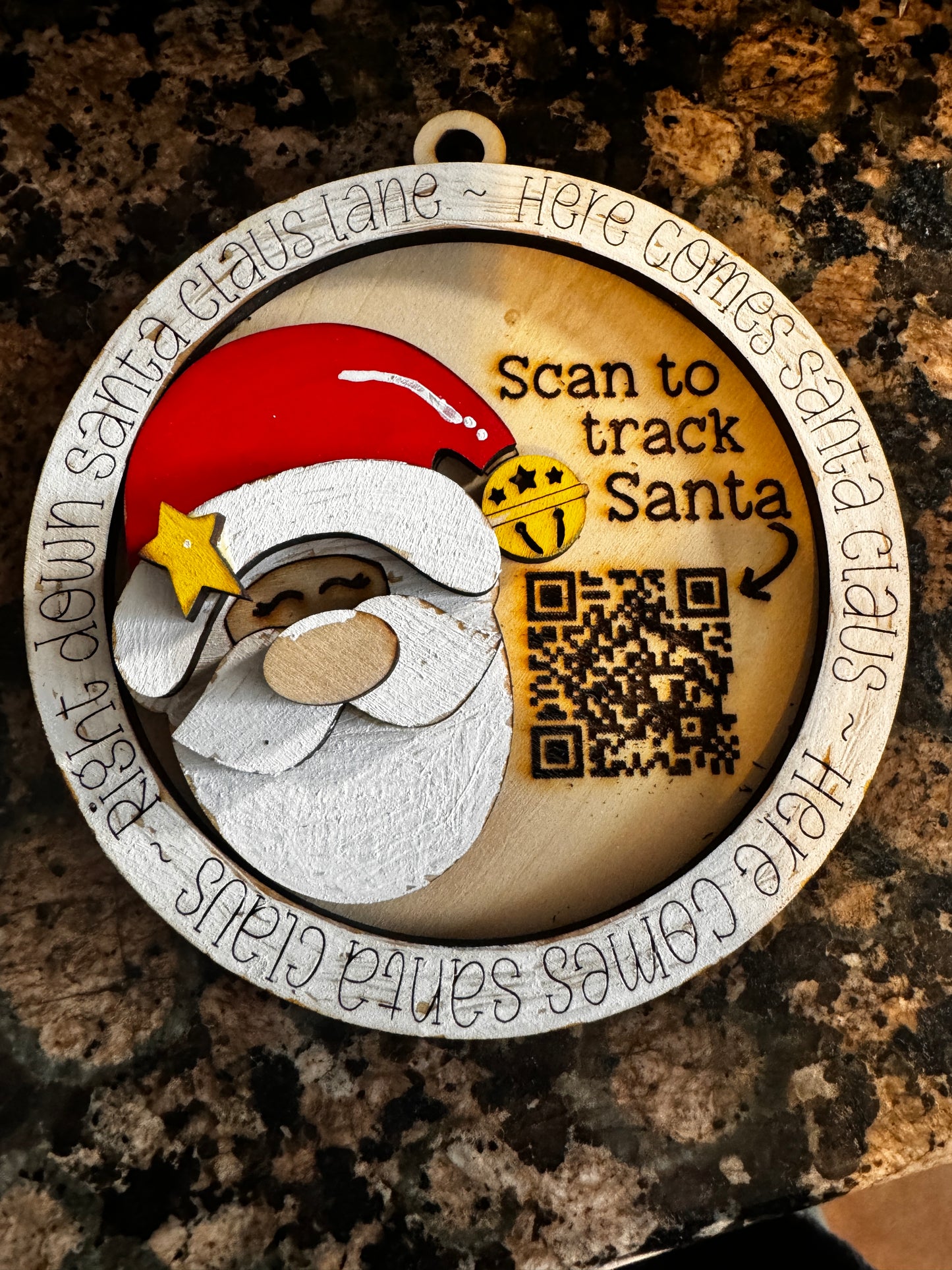 Scan to track Santa Christmas Ornament