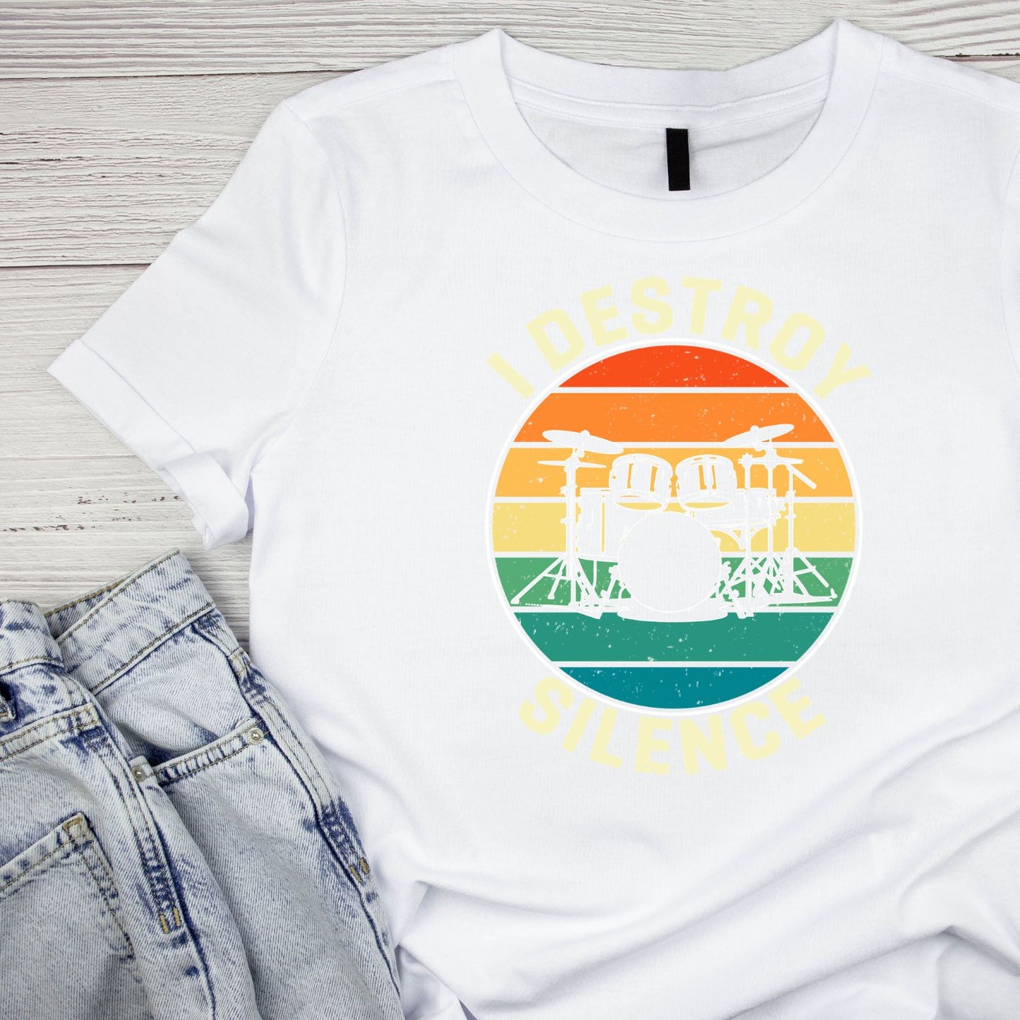 I Destroy Silence Drum T-Shirt| Music | Songs | Band| Graphic Tee