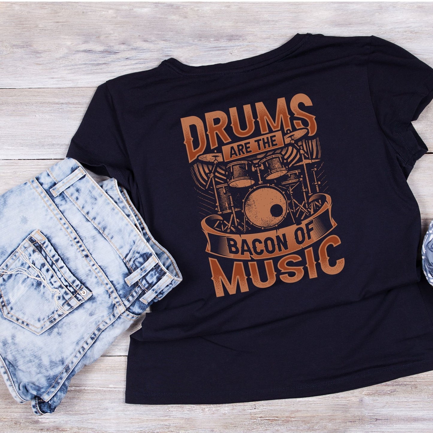 Drums Are The Bacon Of Music T-Shirt | Gift | Drums | Music | Band | Graphic Tee