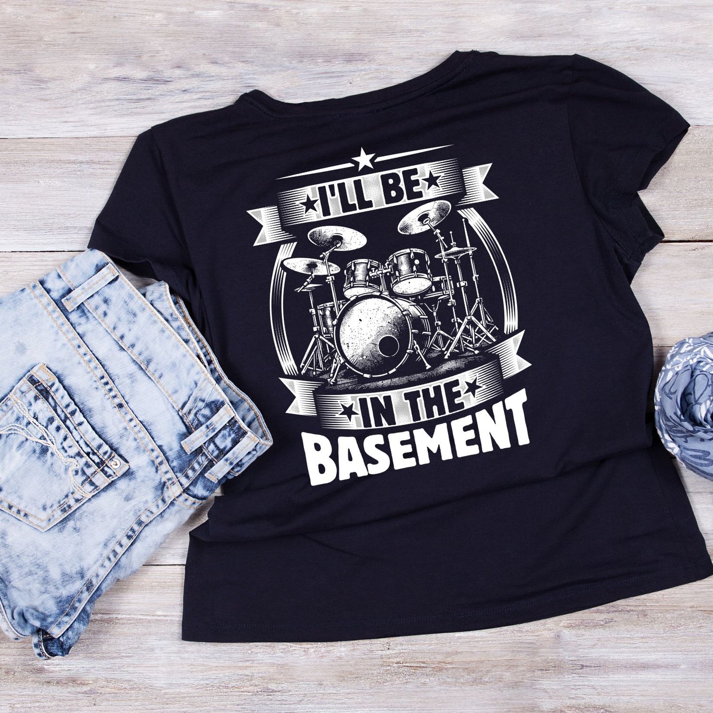 I’ll Be In The Basement T-Shirt | Gift | Drums | Music | Band | Graphic Tee