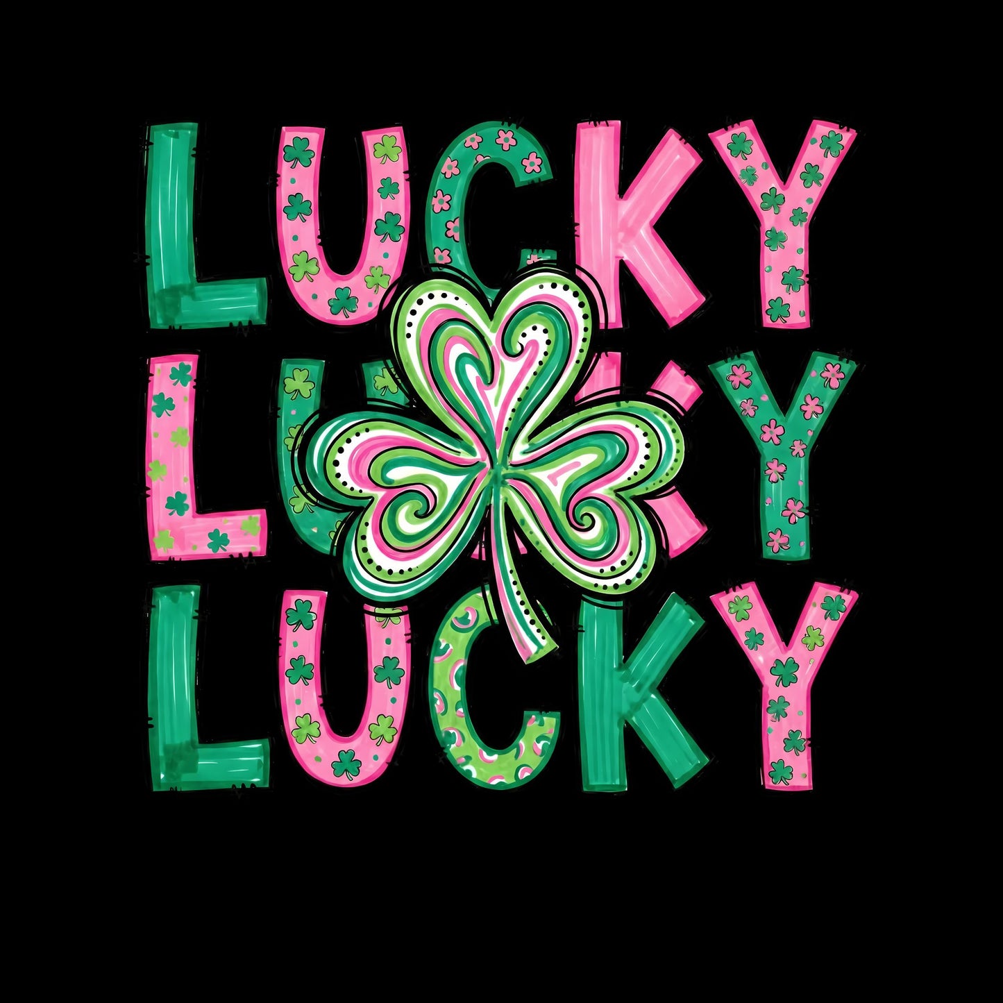 Stacked In Luck Lucky Lucky Lucky T-shirt | St Patrick’s Day T-shirt | Shamrock | Graphic Tee | Printed Shirt