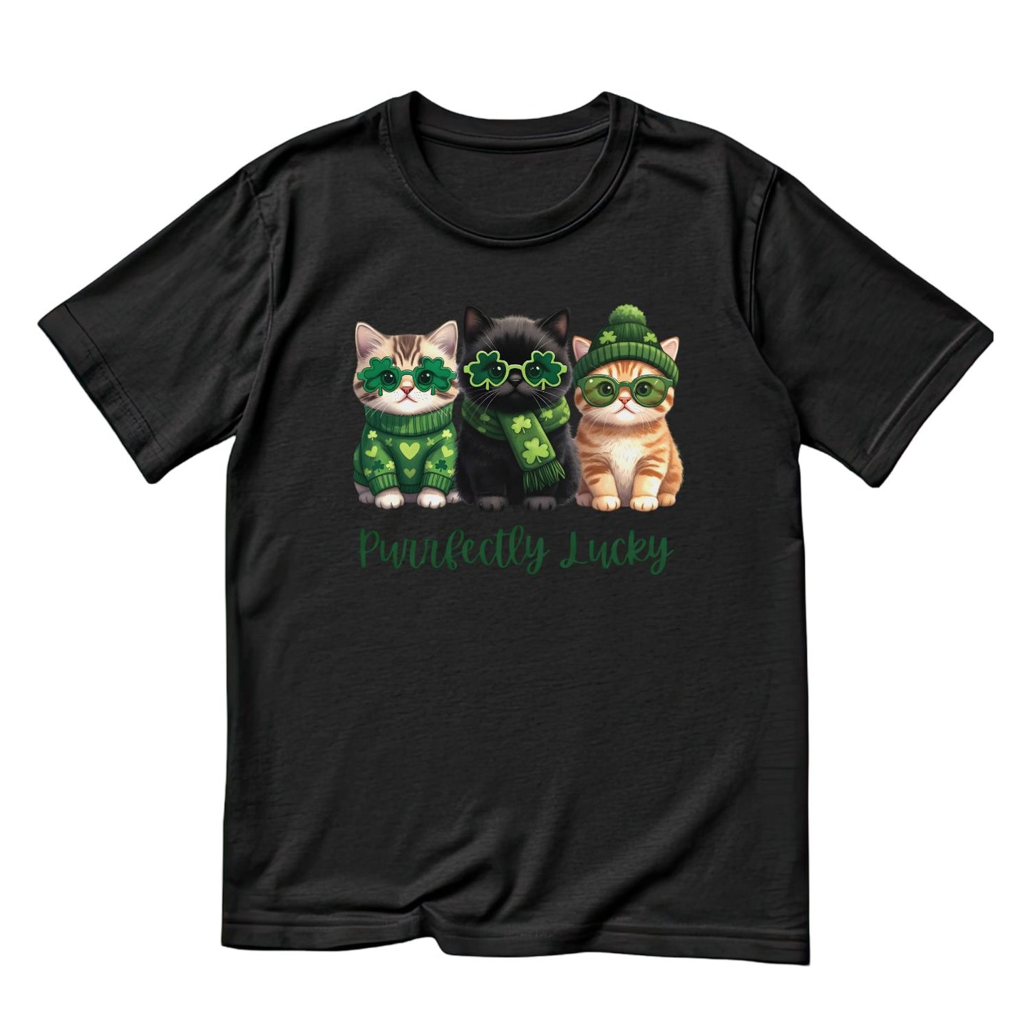 Lucky Cat Crew Perrfectly Lucky T-shirt | St Patrick’s Day T-shirt | Shamrock | Graphic Tee | Printed Shirt