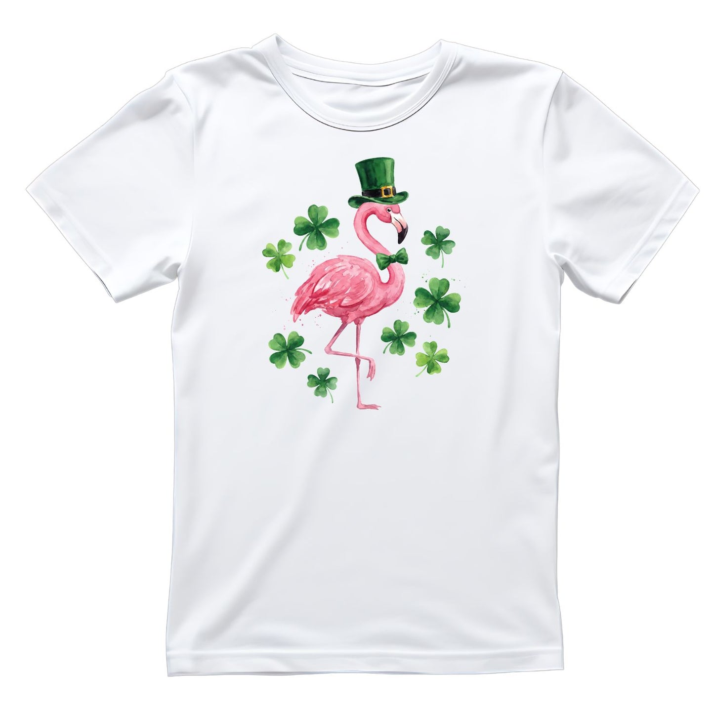 Festive Flair Flamingo T-shirt | St Patrick’s Day T-shirt | Shamrock | Graphic Tee | Printed Shirt | St. Paddy’s